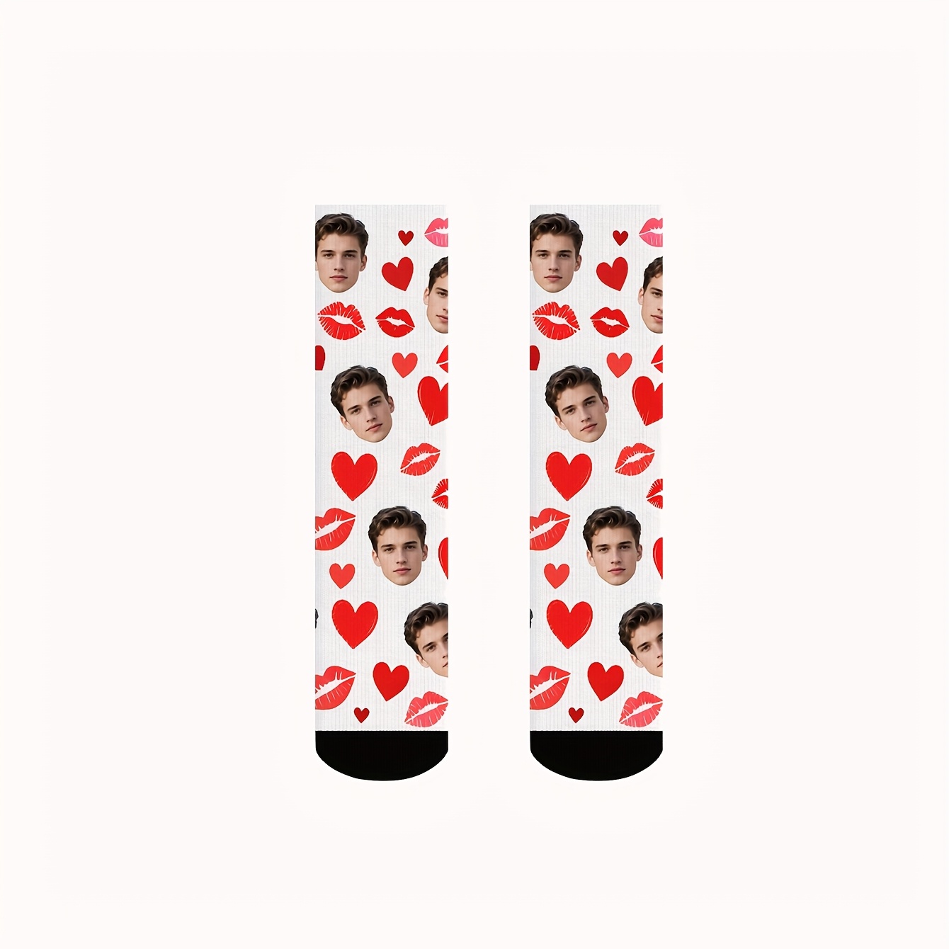 TEMU 1 Par de Calcetines Personalizados con Cara, Calcetines con Foto Personalizada, Calcetines con Estampado Personalizado, Impresión de Cualquier