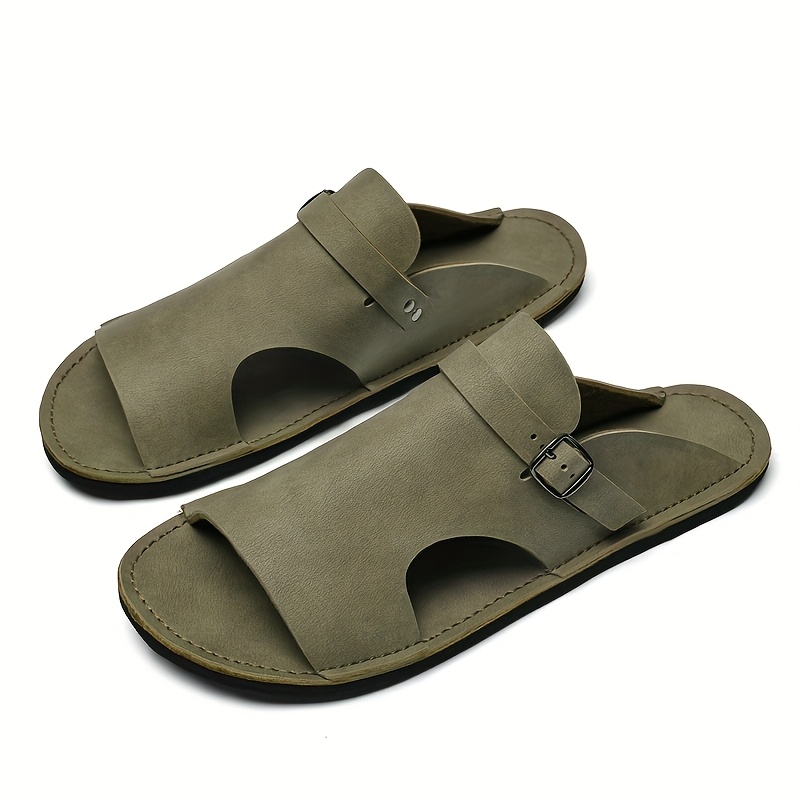 mens summer slide sandals breathable   cover   with   sole adjustable   strap round toe design for casual outdoor pool and summer wear strappy sandals Product details 5