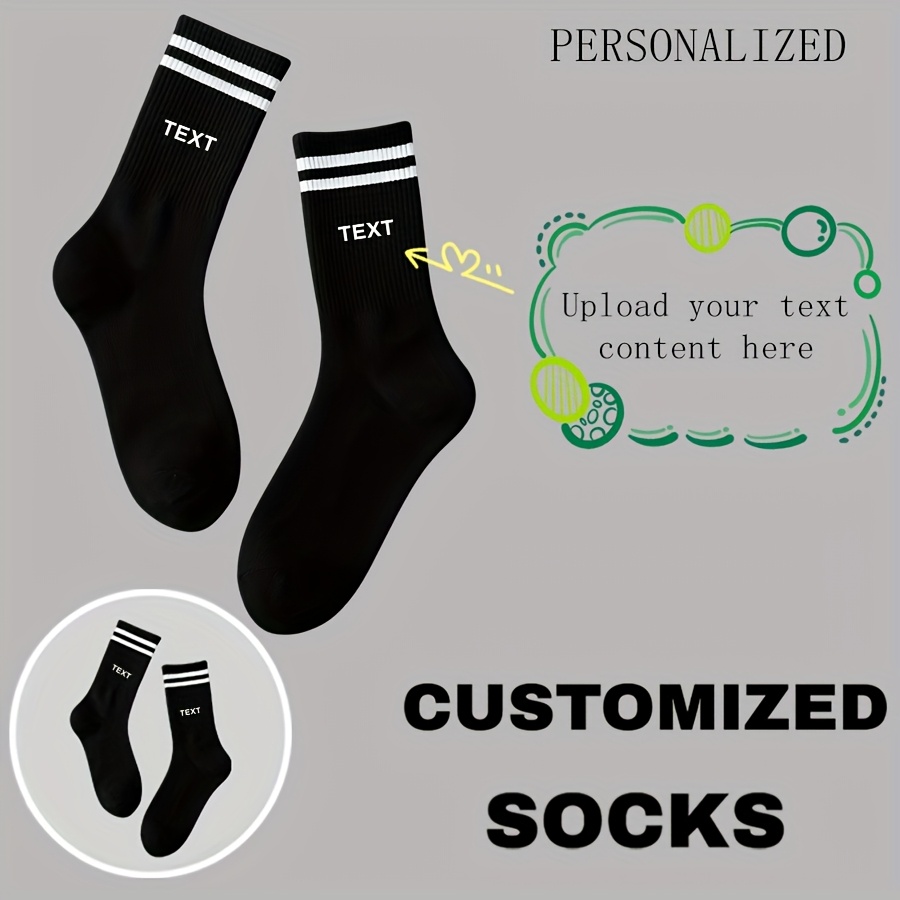 E-shop 1 Paar Personalisierte Paar-Socken - Individuelle Namen & Nachrichten, Passende Herren- & Damen-Mid-Foot-Socken als Geschenk für Valentinstag,
