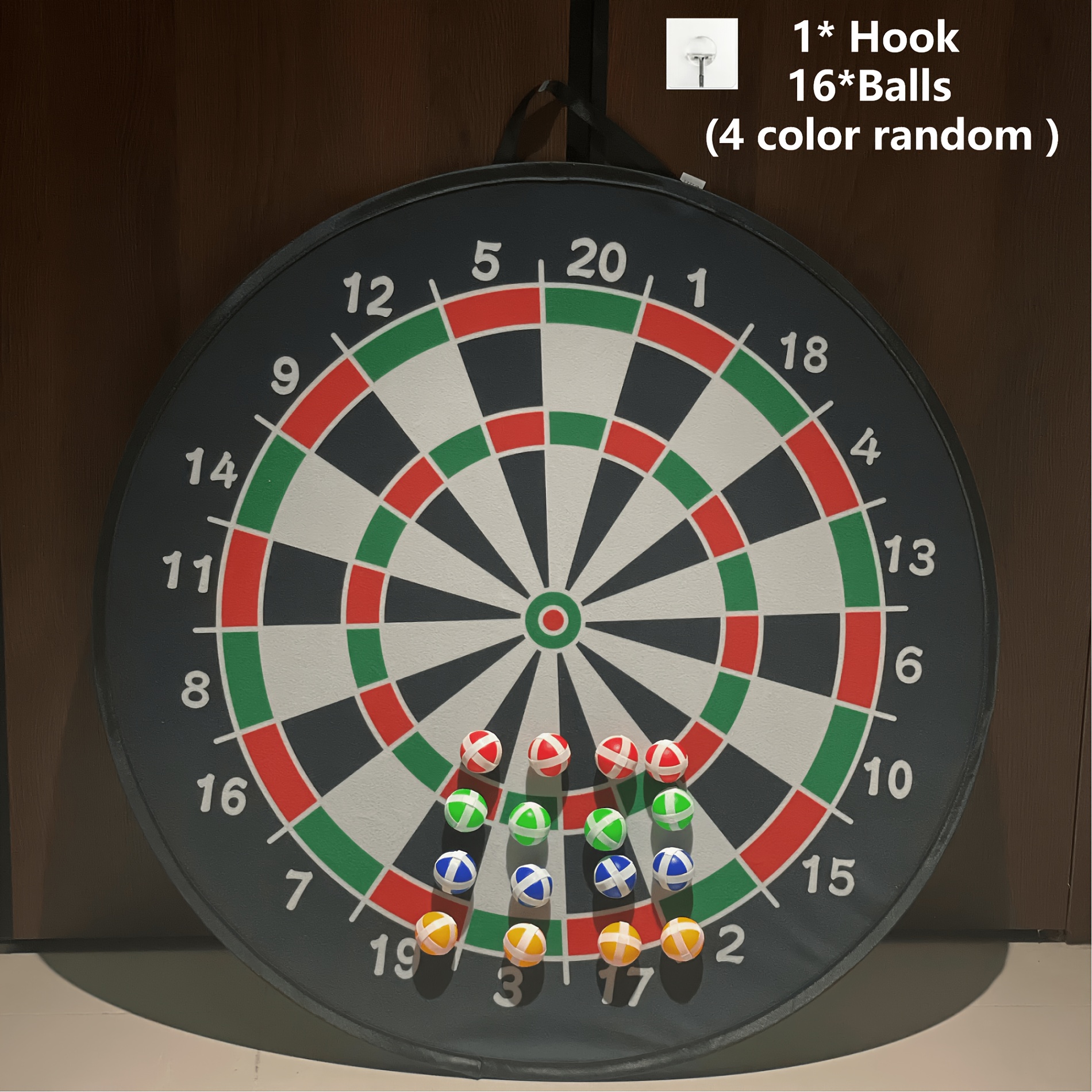 Image of Large Black And White Dartboard Indoor/outdoor Set - With 16/8 Dart Balls, Perfect For Games, Ideal Birthday And Holiday Gifts - Random Ball Color, Without Battery