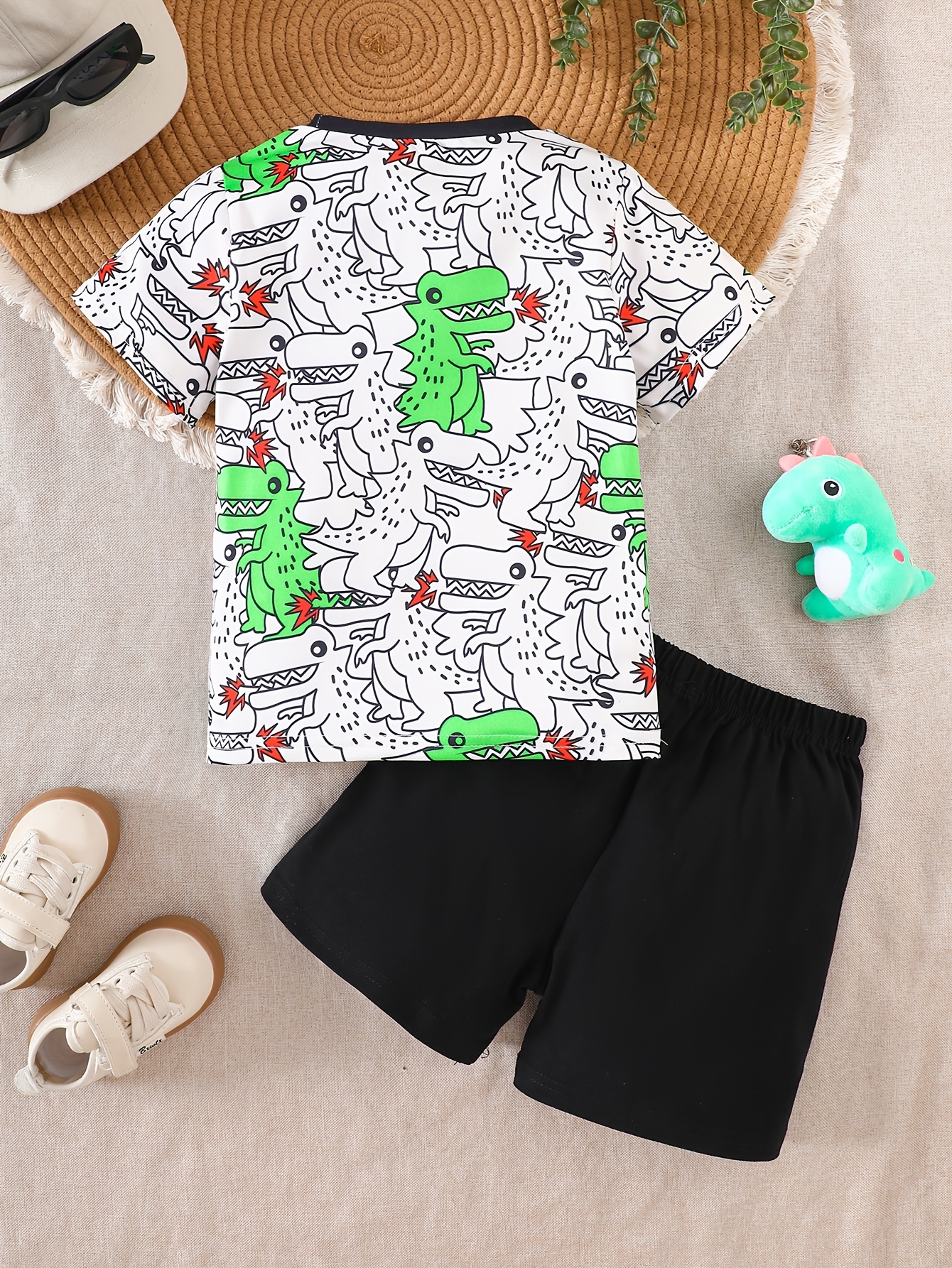 2pcs conjunto pijama dinosaurio estampado dino verde Temu Mexico