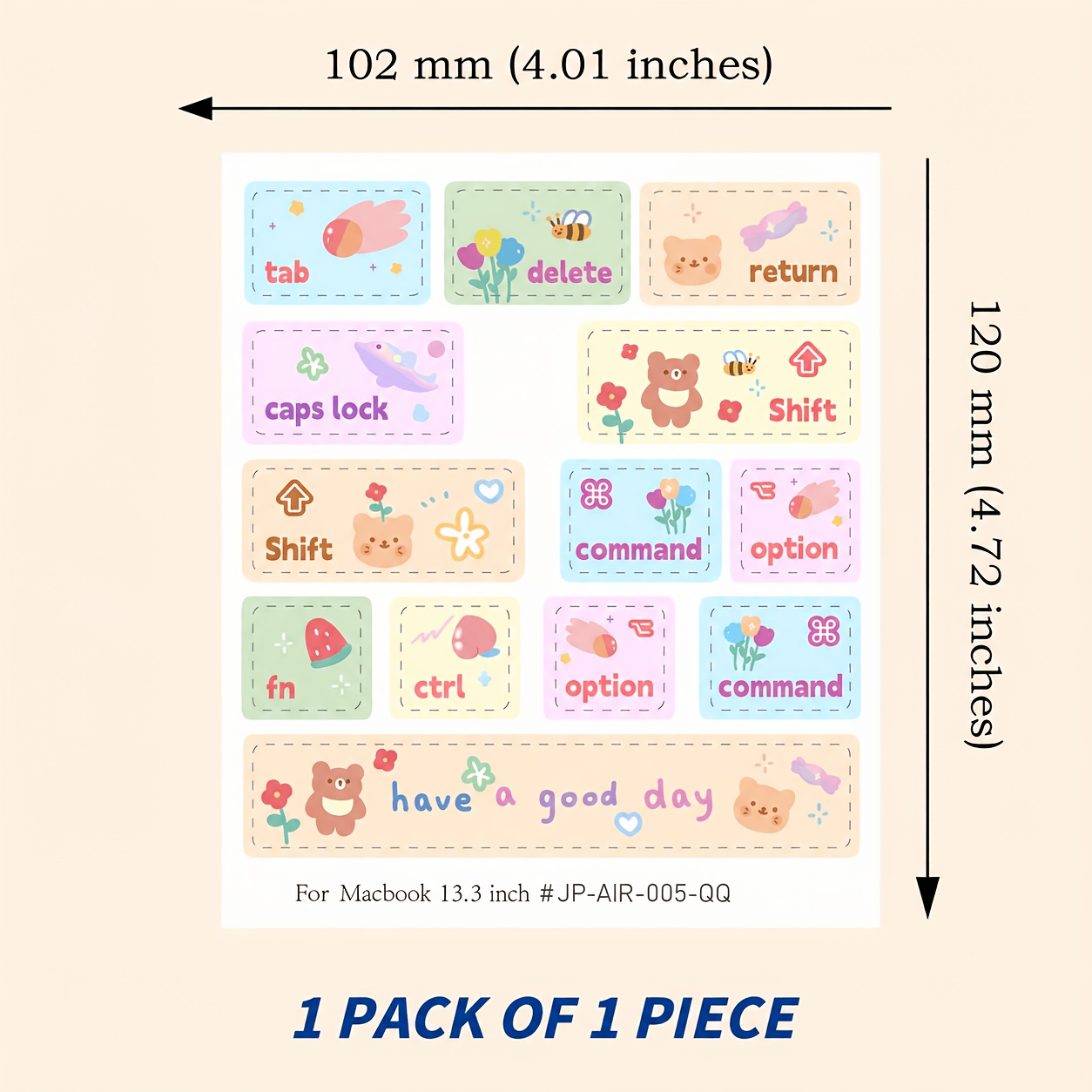 Image of Compatible With M1 (2020) Laptop Partial Keyboard Skin Sticker, Self-adhesive Scratch-resistant
