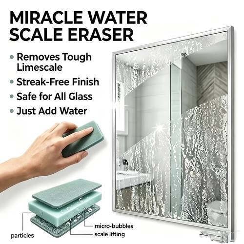 4pcs glass limescale magic cleaning brush set household bathroom mirror shower room tile scrubber powerful limescale water stain and remover multi functional window and glass cleaning tool