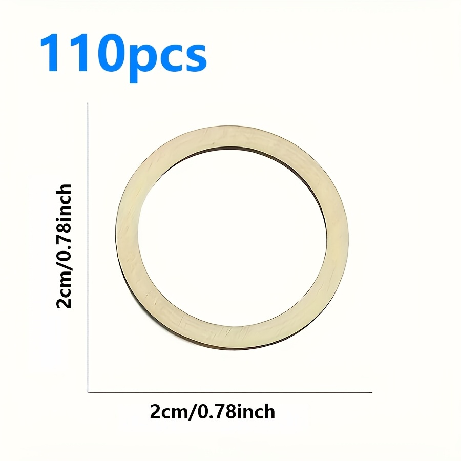 TEMU 110pcs Set Of Mini Wooden Round Ornaments, Diy Wooden Oil Painting, Home Kitchen Hanging Decor, Suitable For Weddings, Engagements, Valentine's