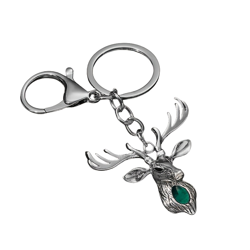 TEMU 1 stuks modieuze Europese en Amerikaanse retro elk kerst herten-vormige sleutelhanger hanger toevoegingen, geschikt voor mannen en vrouwen auto