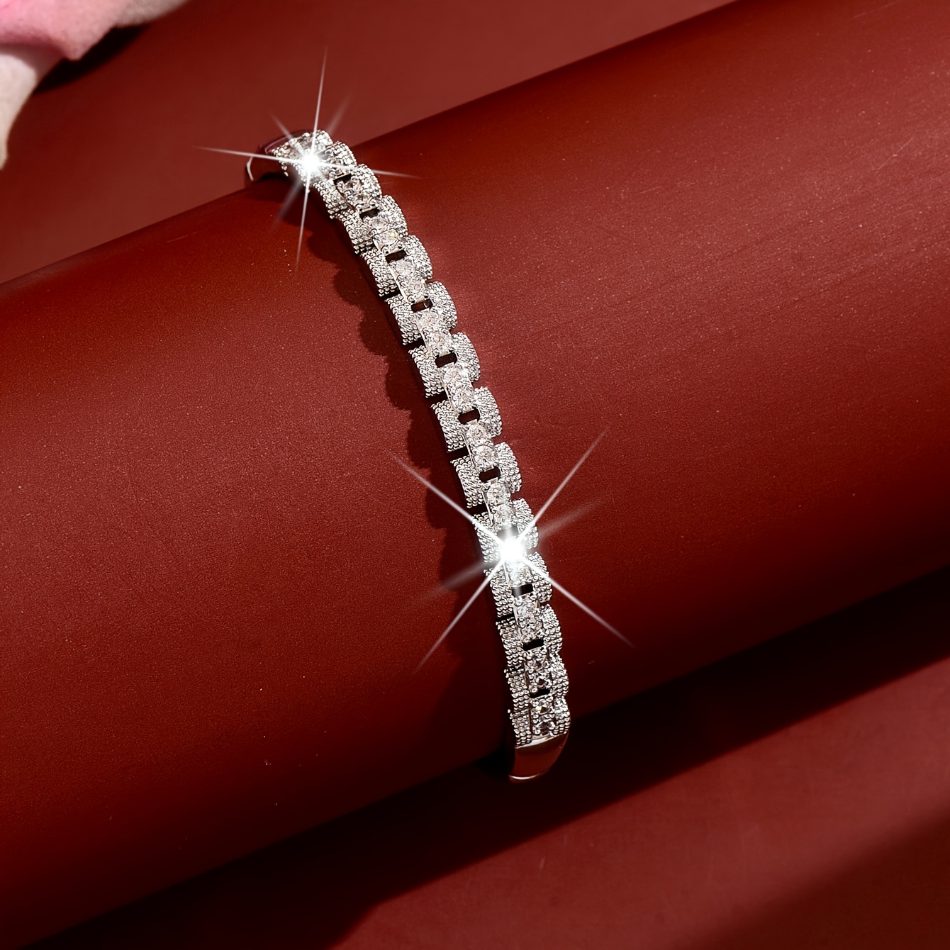 Women's Radiant Rhinestone Bangle for Elegant Occasions