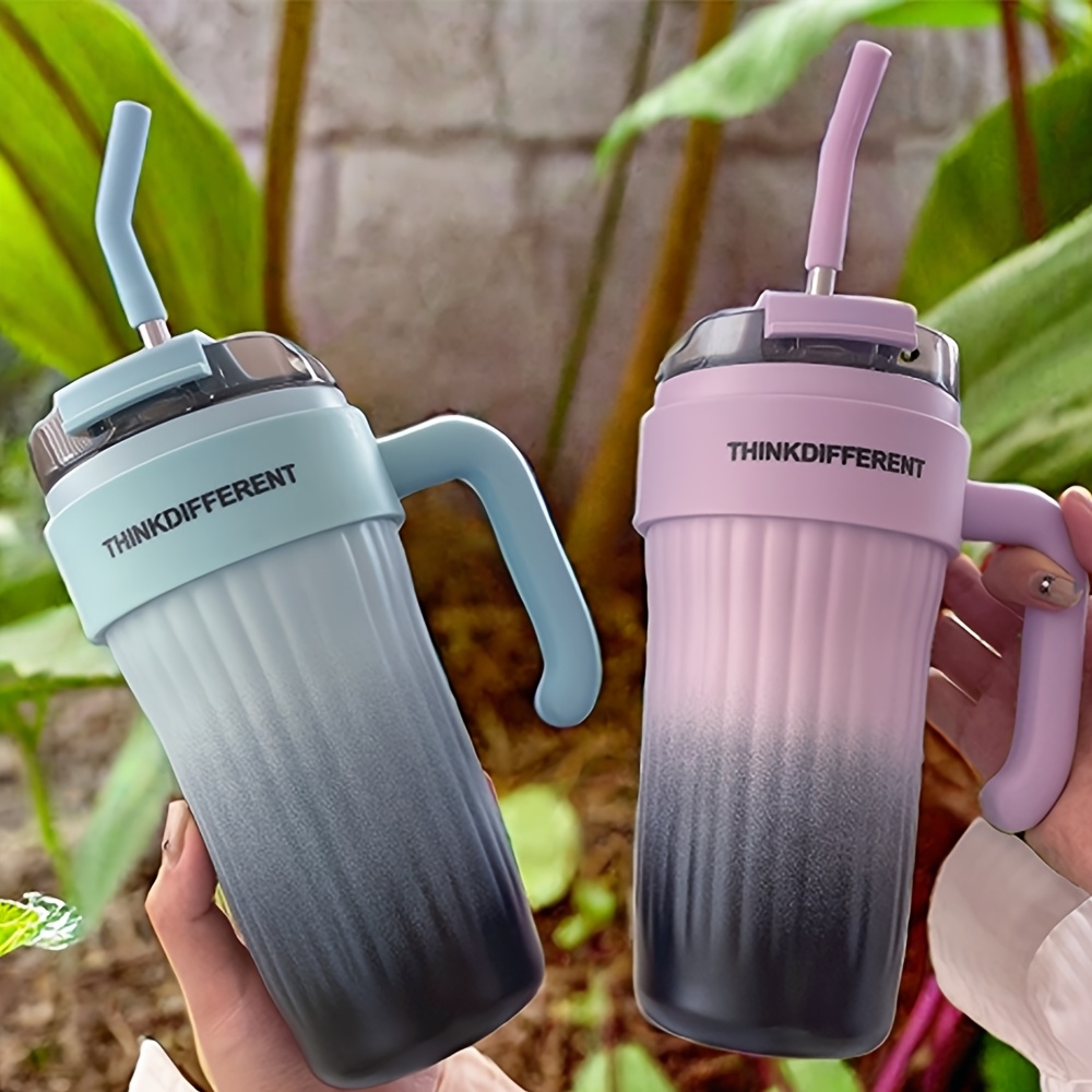 adventure,   780ml/28oz 스테인리스 스틸 보온 컵 손잡이 포함 - 이중 진공, 누수 방지 & 낙하 방지, bpa 프리, 뚜껑 및 빨대 포함, 야외 피트니스, 캠핑, 여행, 여행용 커피 컵에 이상적|유행 음료 용기|이중 단열