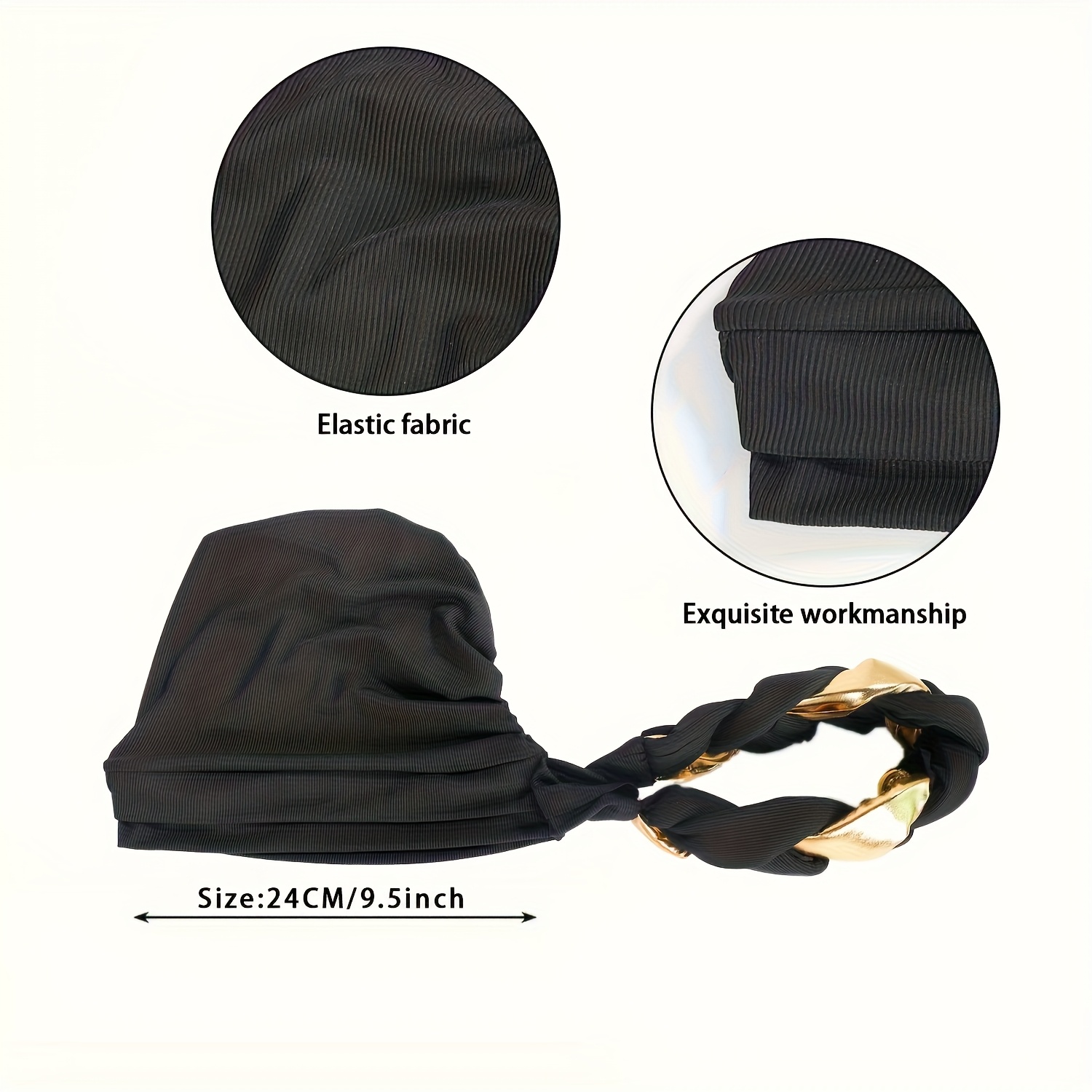 Turbante Artesanal de Estilo Exagerado com Nó 7