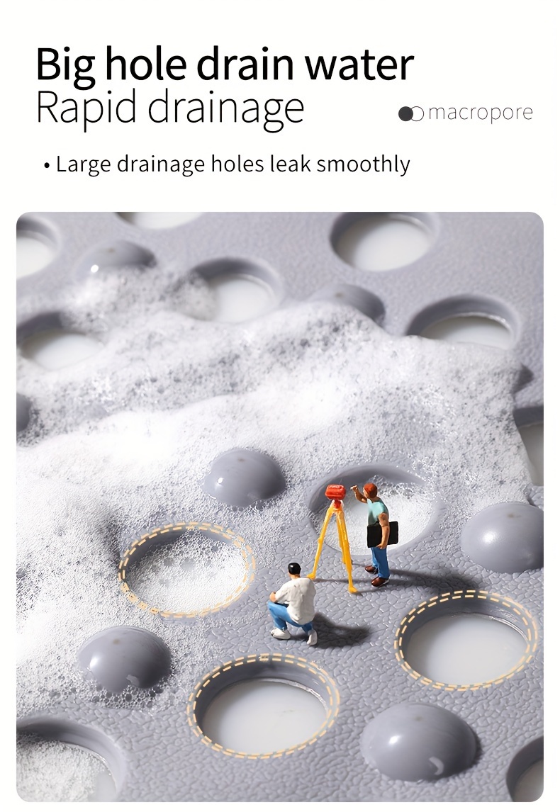 1pc bathroom non slip mat with suction cup bath rug shower mat round hole design bathroom massage   drain suitable for shower room hotel toilet toilet bathtub bathroom accessories Product details 3