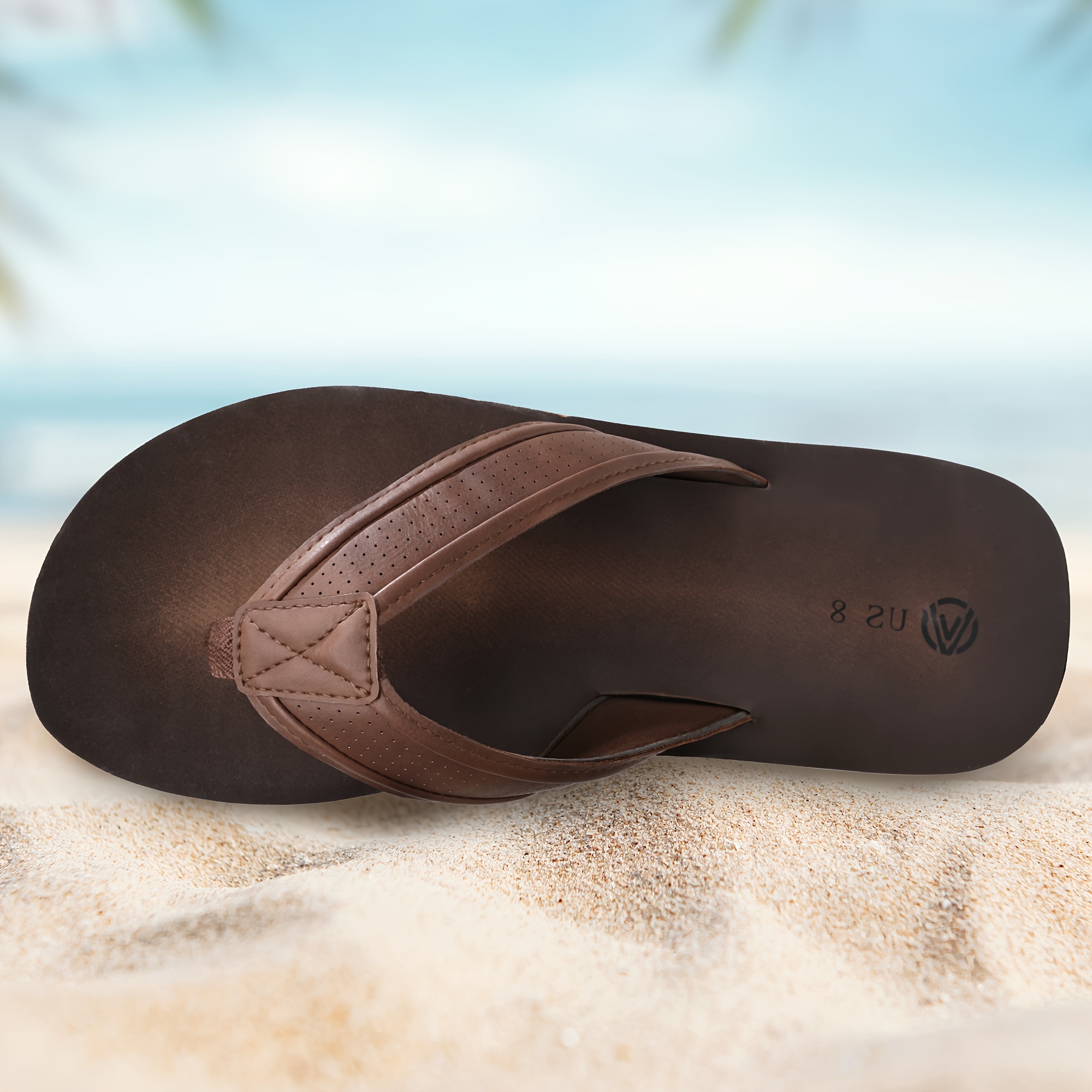 mens trendy non   flops stylish brown beach sandals with eva sole for   and durabilitysuitable for men women Product details 2