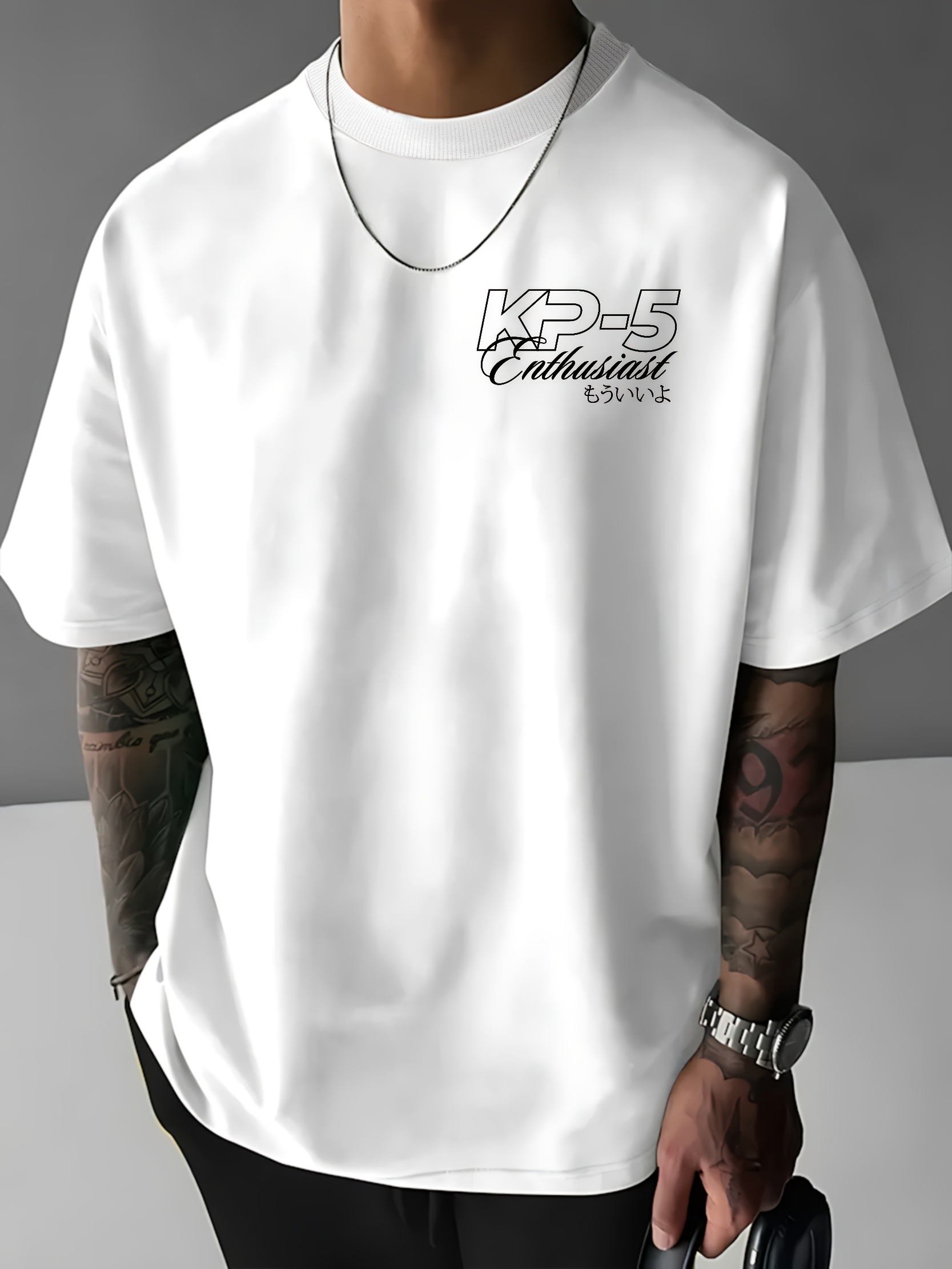 kp5 racing men' graphic t shirt white - Temu