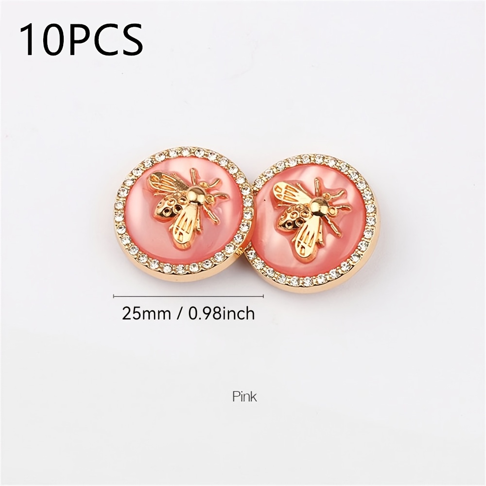 Image of 10pcs Rhinestones Luxury Buttons For Clothing Sewing Material Sewing Accessories Fashion Women's Jacket Buttons Coat Buttons Bee