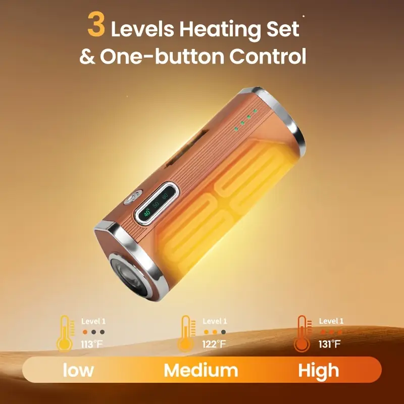 5000mah rechargeable hand warmer 3pcs usb c settings 3 uses emergency lighting flashlight electric hand warmer portable charger holiday and birthday gift women men outdoor sports essentials Product details 0