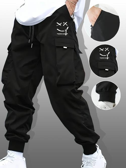 trendy brand multi pocket cargo pants casual pants mens loose fit jogger casual trousers