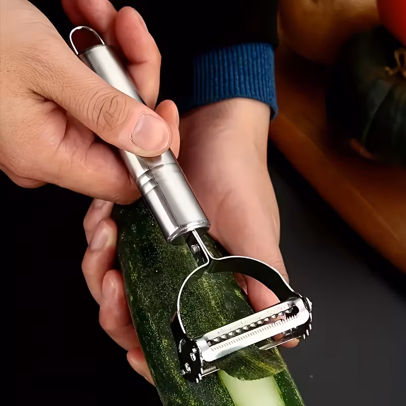 y cortador de verduras multiusos de acero inoxidable – herramienta de cocina todo en para , frutas y más – para regalos de acción de y navidad, herramienta de preparación de cocina | utensilios de cocina elegantes | cortador de hojas afiladas, rebanador de verduras Detalles del producto 0