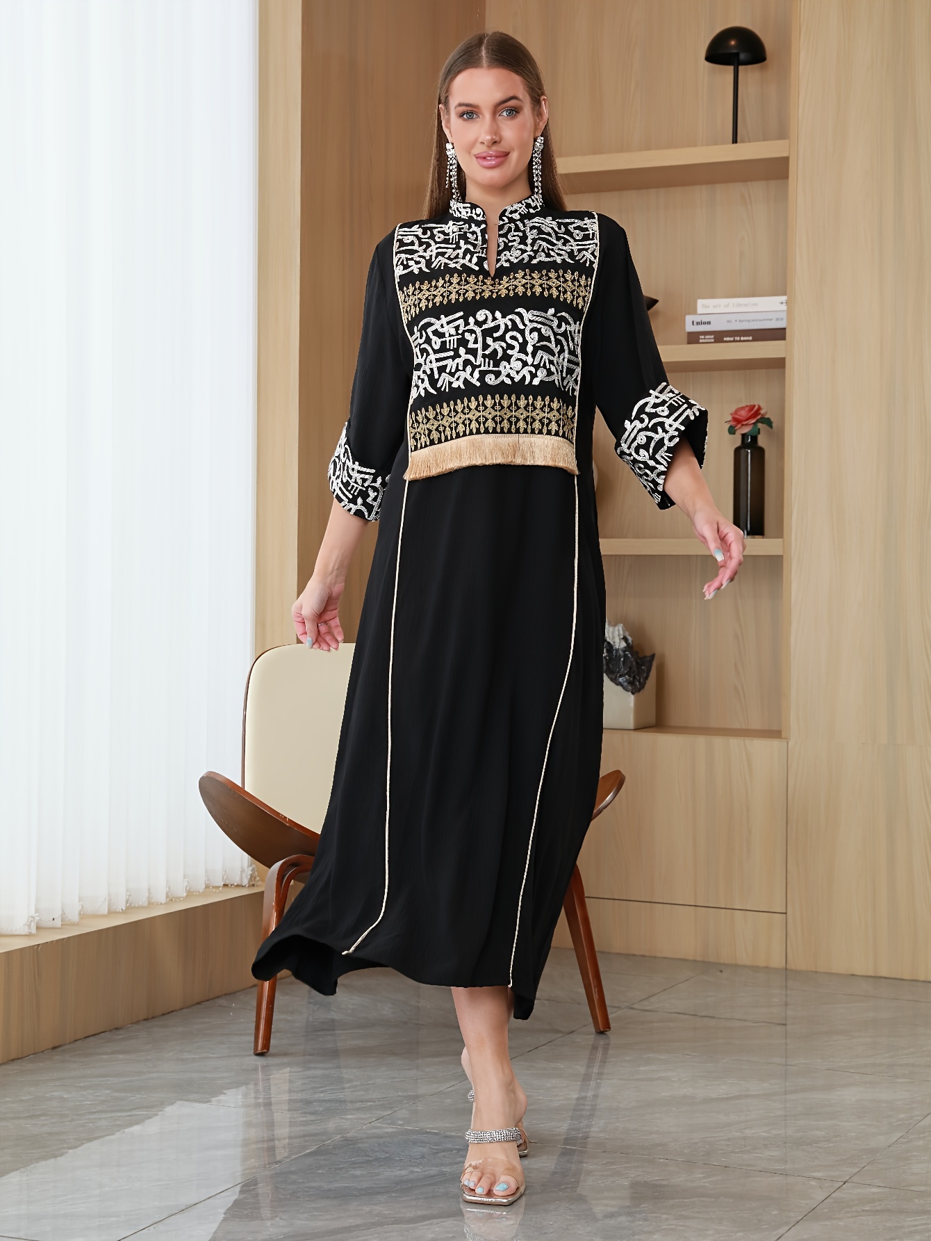 knee length dresses for ladies Malaiqa Arabic Dress  anahco