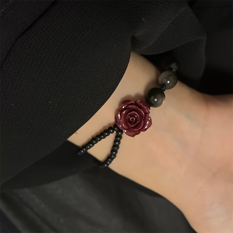 1pc Adjustable Beaded, Valentine's Day Hand Rope Hand Chain, Suitable For Gifting And Girlfriends