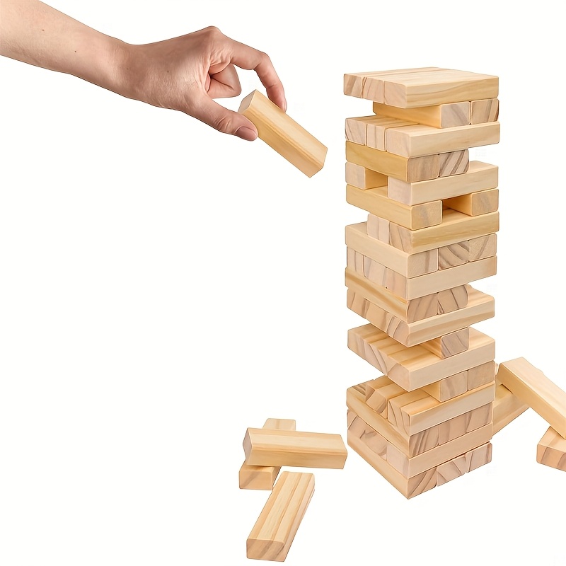 Wackelturm Holz DOCTOR SPORT Wackelturm XXL - Hartholz Stapelturm Bis 250cm Mit 54 Blöcken Jumbo Stapelspiel Für Kinder