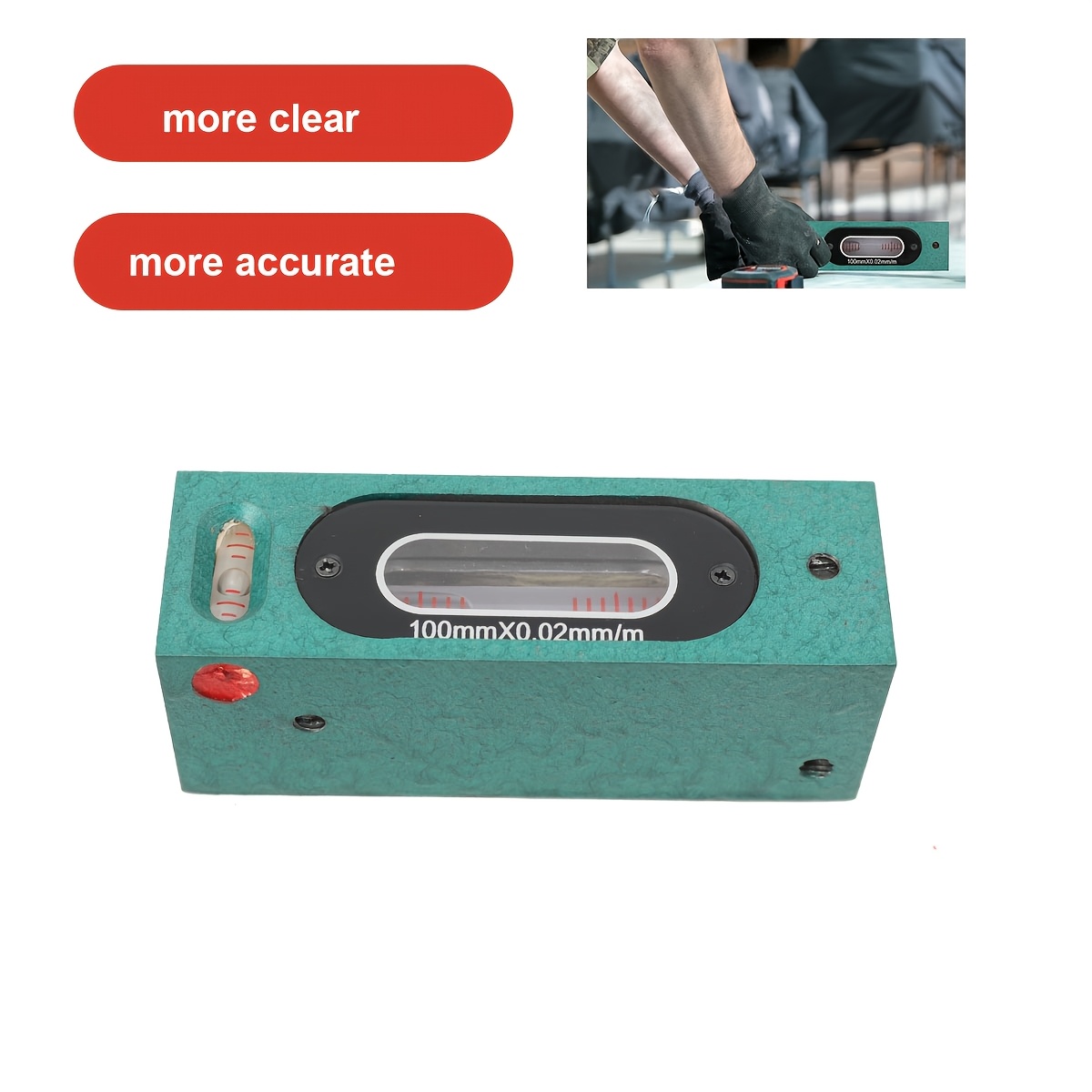 100mm Machine Spirit Level, Precision Main Spirit Level, 0.02mm/m High-precision Spirit Level, Bar Level Machinist Measuring Tool With Box