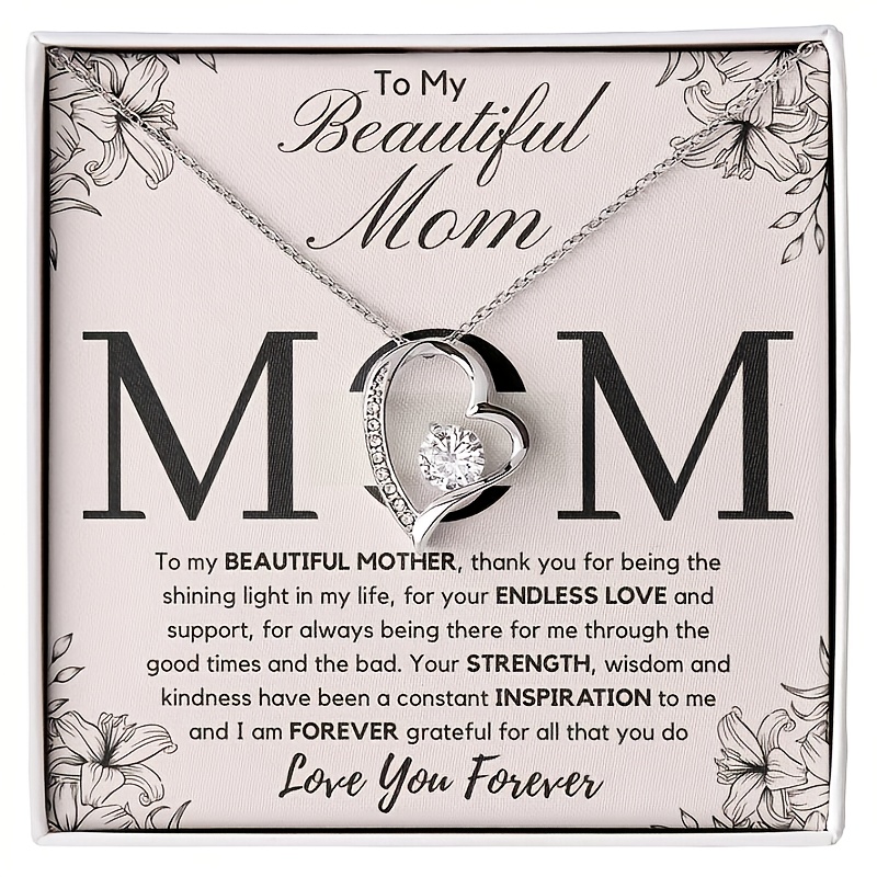 TEMU To My Beautiful Mom | Thank You For Being The | Necklace, Suitable For Anniversary, Birthday, Party, Or As A Holiday Gift