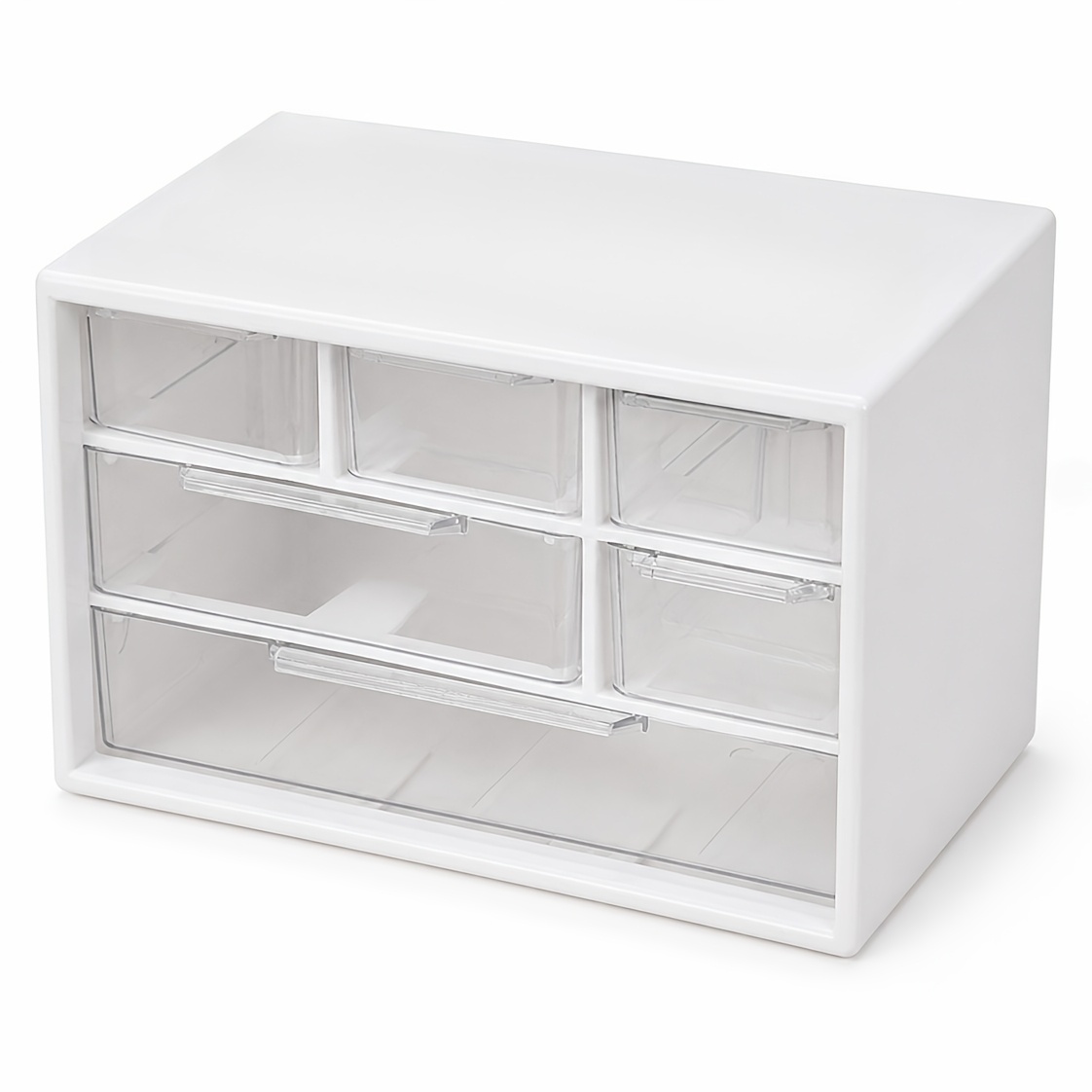 TEMU 6-compartment Clear Drawer Desktop Storage Box, Modular Plastic Sorting Container For Craft Supplies Earrings Office Small Goods