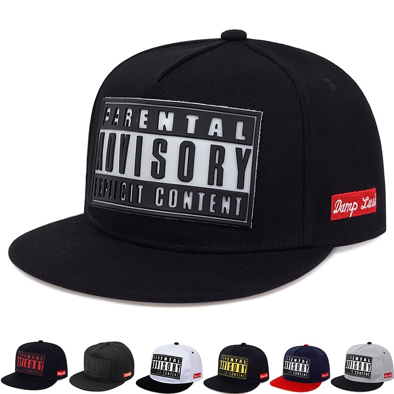 

Advisory Pattern Baseball Cap For Men And Women Hip Hop Snapback Cap Flat Brim Hat Sun Visor Cap For Man