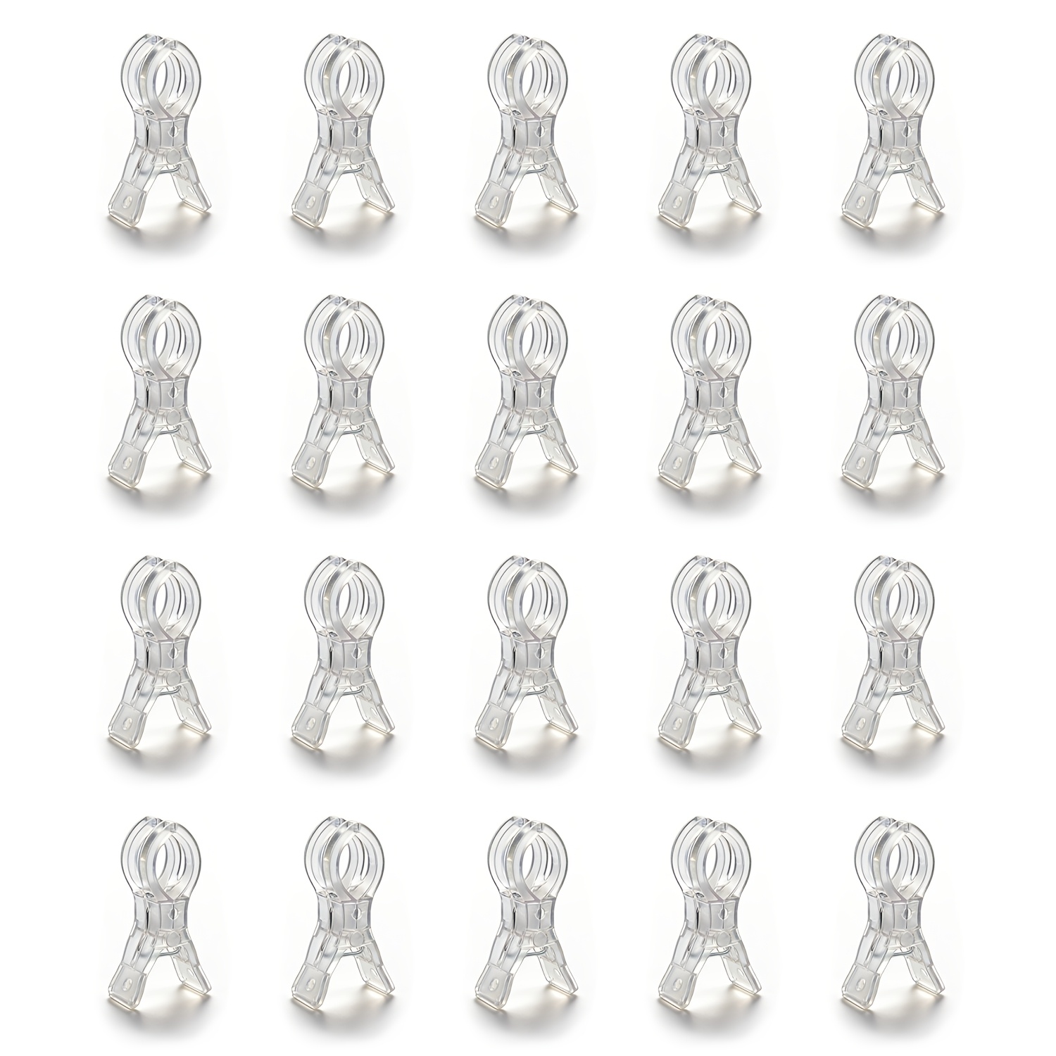 E-shop 20 Stück Große Ballonbogen-Clips | Robuste 3,5 Zoll Transparente Kunststoff-Federklemmen mit Ergonomischem Griff & Stabiler Basis für