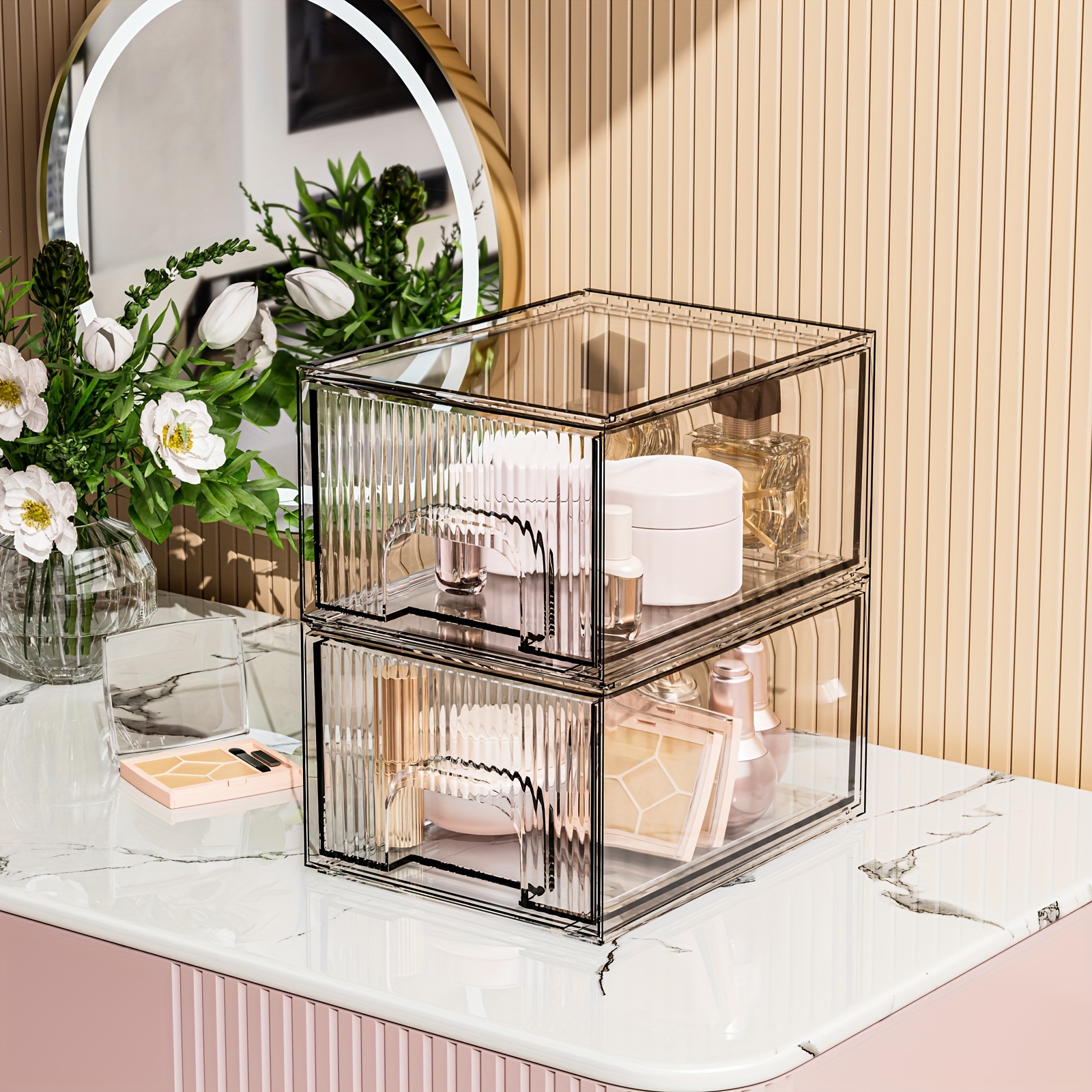 

Acrylic Cosmetic Storage Box Bedroom Transparent Desktop Skincare Lipstick Classification Drawer Makeup Storage Box