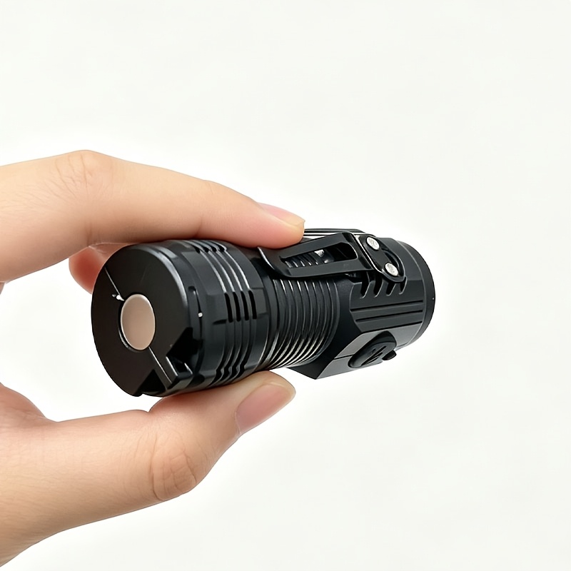 TEMU 1pc 3led Mini Hands Free Lamp, Usb Rechargeable Flash Light, Back Emergency Headlight, 5 Work Torch, Abs Material Portable Handheld Hiking Lamp,