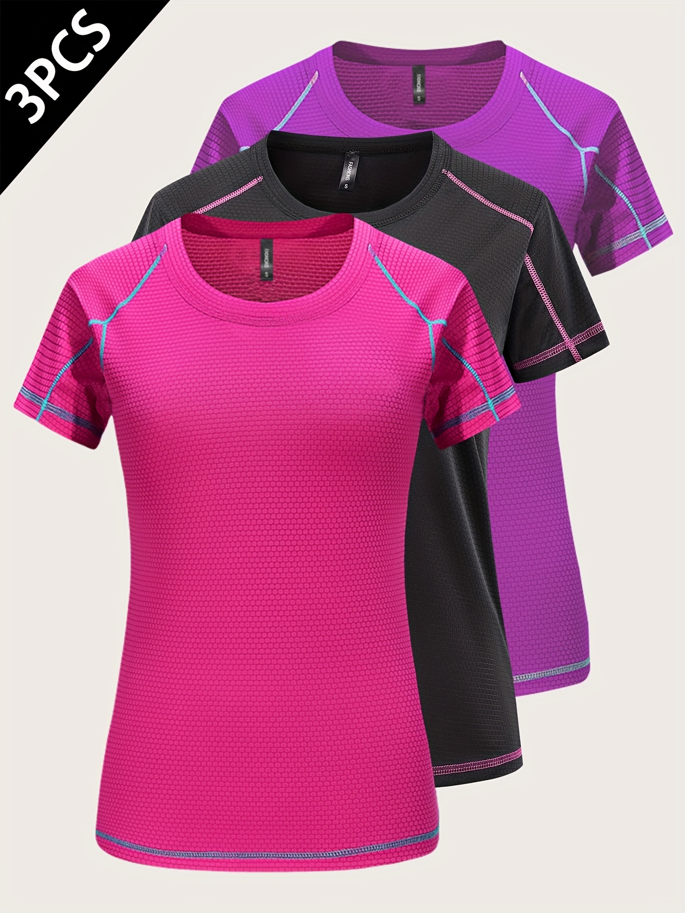 3 piece womens summer quick dry short sleeve t shirt fashionable and comfortable round neck   for   and jogging