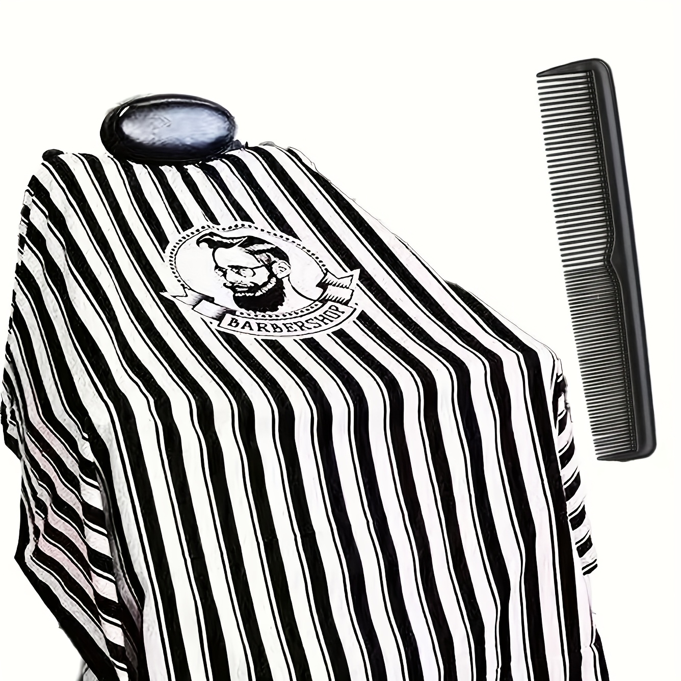 TEMU 2pcs Set (cloth And Comb) Striped Pattern Beautiful Release/smooth And /no Sticky Hair/easy To Clean/ Designed For Hairdressers