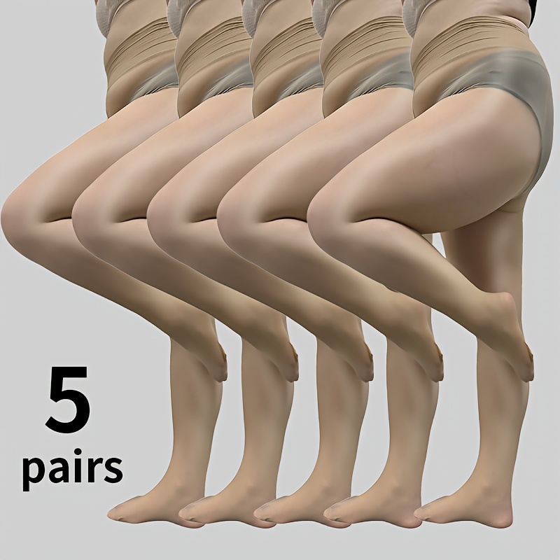 

5pcs Plus Size Tights For Women - Waist, Oil , -snag Pantyhose In &