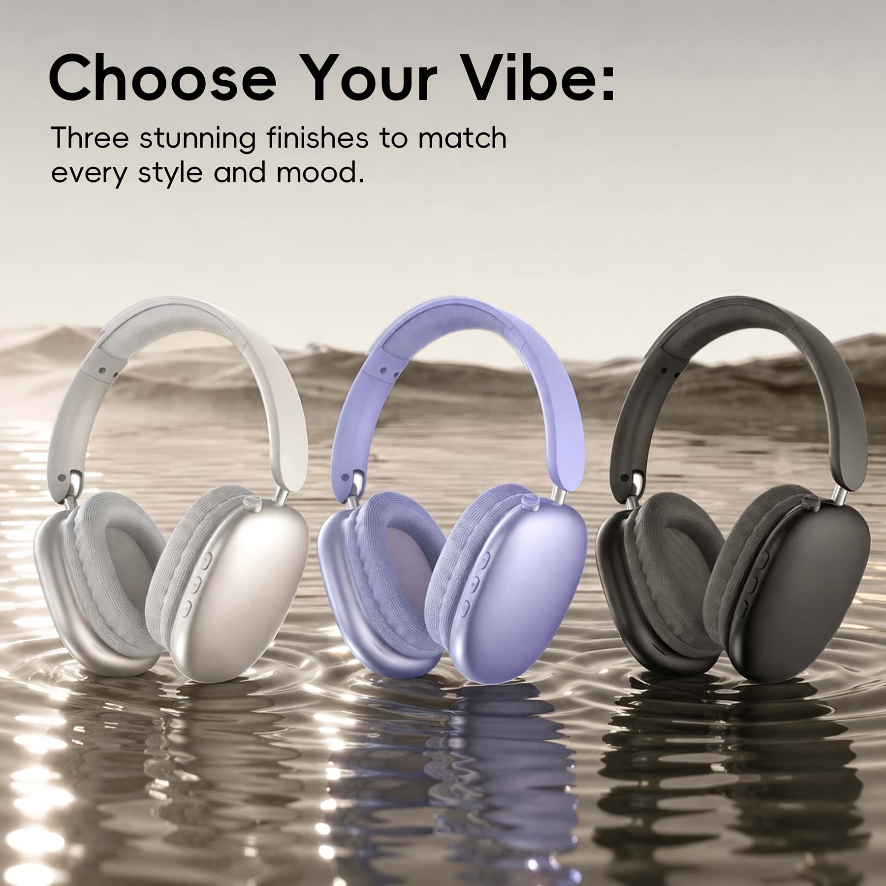 1pc Wireless Over-Ear Headphones, Noise Cancellation Headphones, USB-C Charging, Lightweight Folding, Hi-Res Audio, Compatible with IOS, Android, PC, Suitable for Travel, Work, Laptops And Phones, Gaming Headphones, Perfect for Gifts