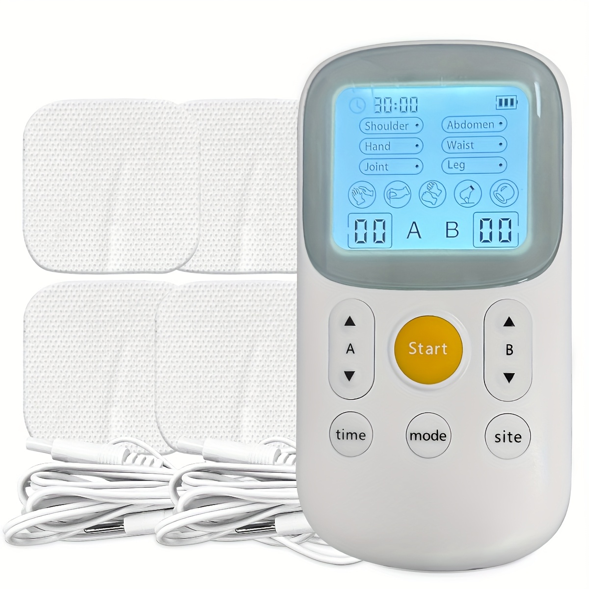 relaxing body massage with ems massager stimulates   with adjustable   for all genders features a high definition screen with customizable timer and   settings   home use or on the go workouts