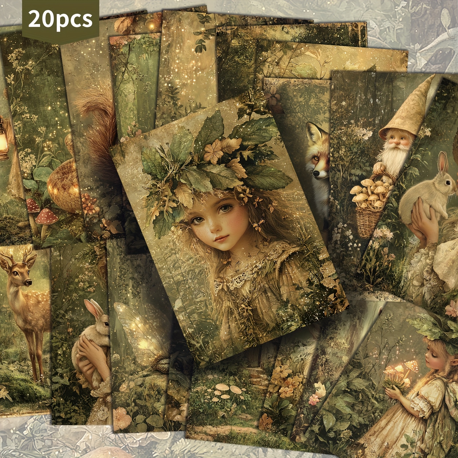 TEMU Paquete de 20 Tarjetas Postales de Animales - Papel para Diario de 4x6 Pulgadas, Ilustraciones Pinup Clásicas, Carteles Decorativos