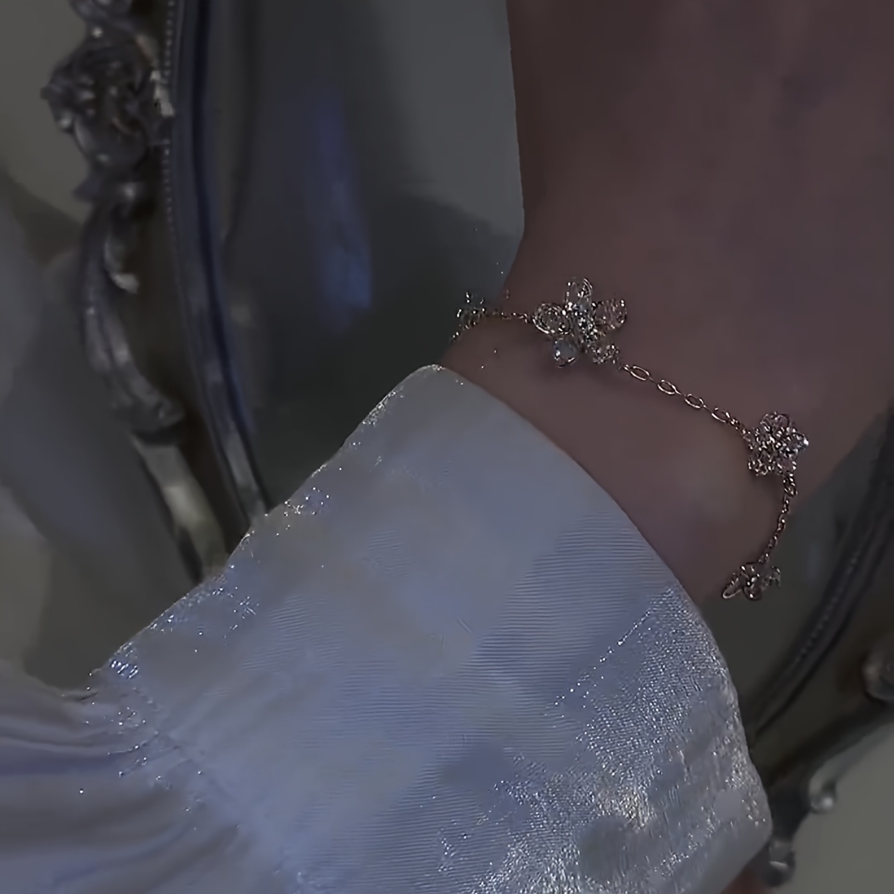 CZ Flower Bracelet for Casual Attire