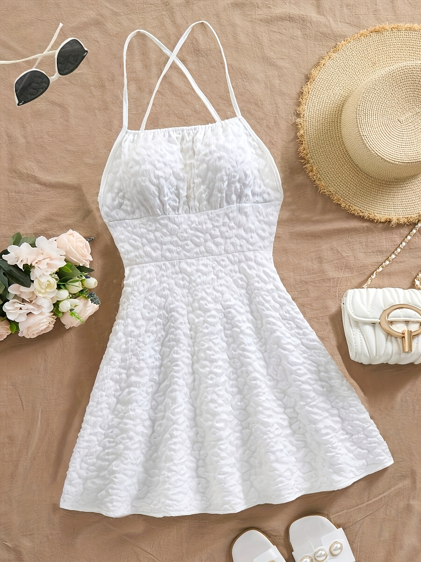 flowy midaxi dress Harlow Smocked Midaxi Dress Ivory – Hollyhoque main image 1