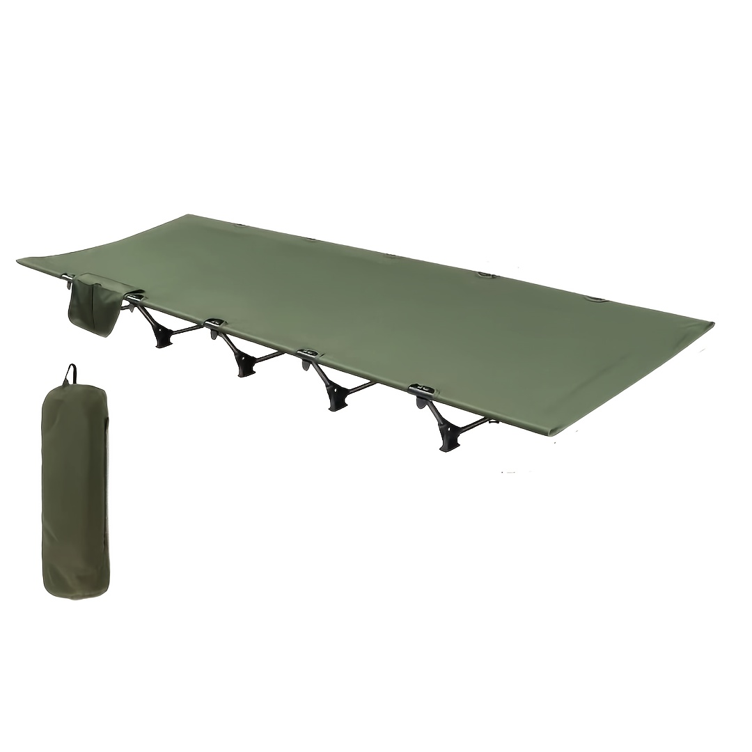 TEMU Outdoor Folding Bed, Cot, Outdoor Compact Tent Bed, Outdoor Camping Bedding, Side For Small Items, Portable For Travel, Suitable For Camping
