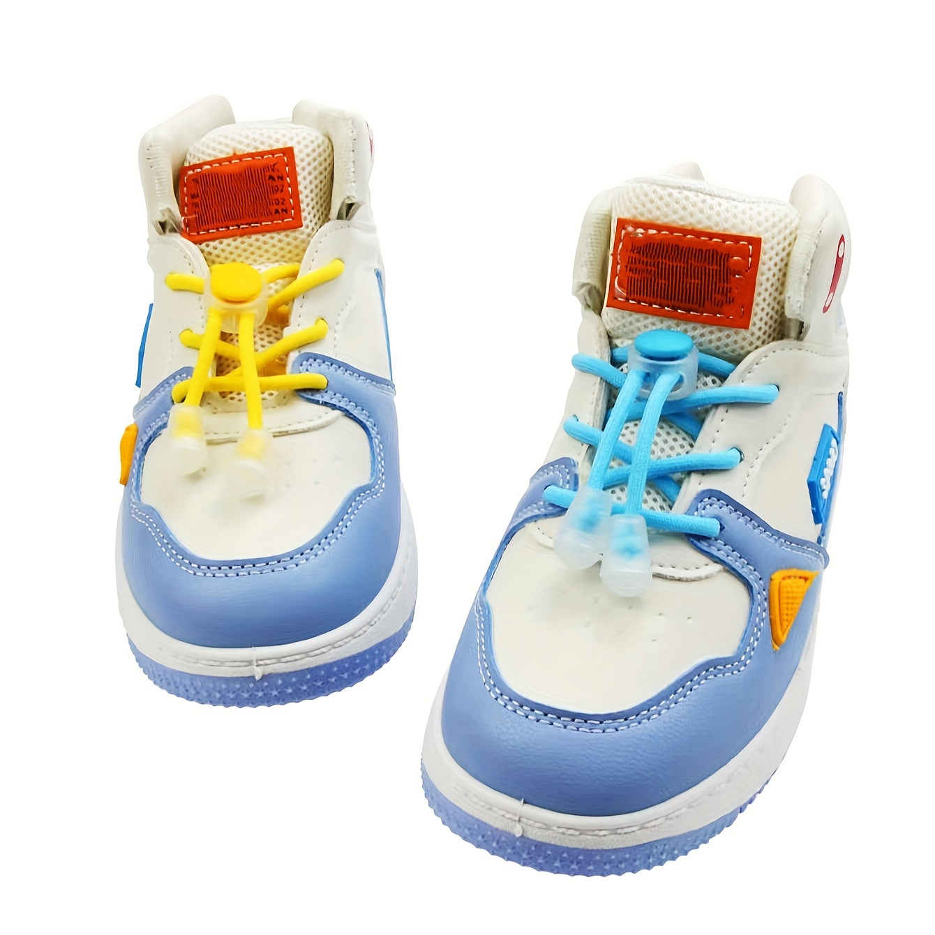 Trendy All-match Shoe Laces with Buckle Fixing Artifact, Colorful Elastic Laces that Don't Need to be Tied, Lazy People's Laces that Don't Need to be Tied, 8pcs Set, Elastic, Shoe Laces