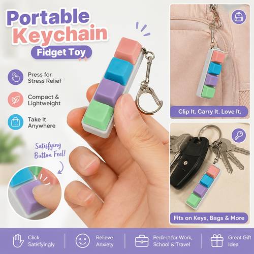 1 keyboard key toy keychain colorful and chain plastic relaxation tool to help concentration and relieve stress gift for parties keychain random chain shape