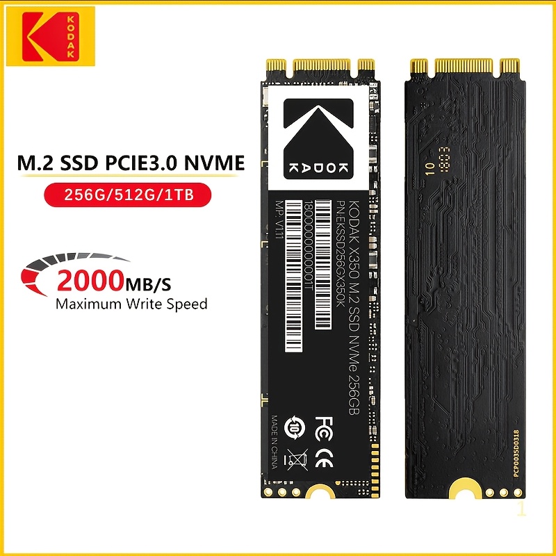 

Disque SSD NVME M.2 Haute Vitesse Kodak - 256GB/512GB/1TB, PCIe3.0x4 , Disque SSD Interne pour Ordinateurs Portables & Désktops