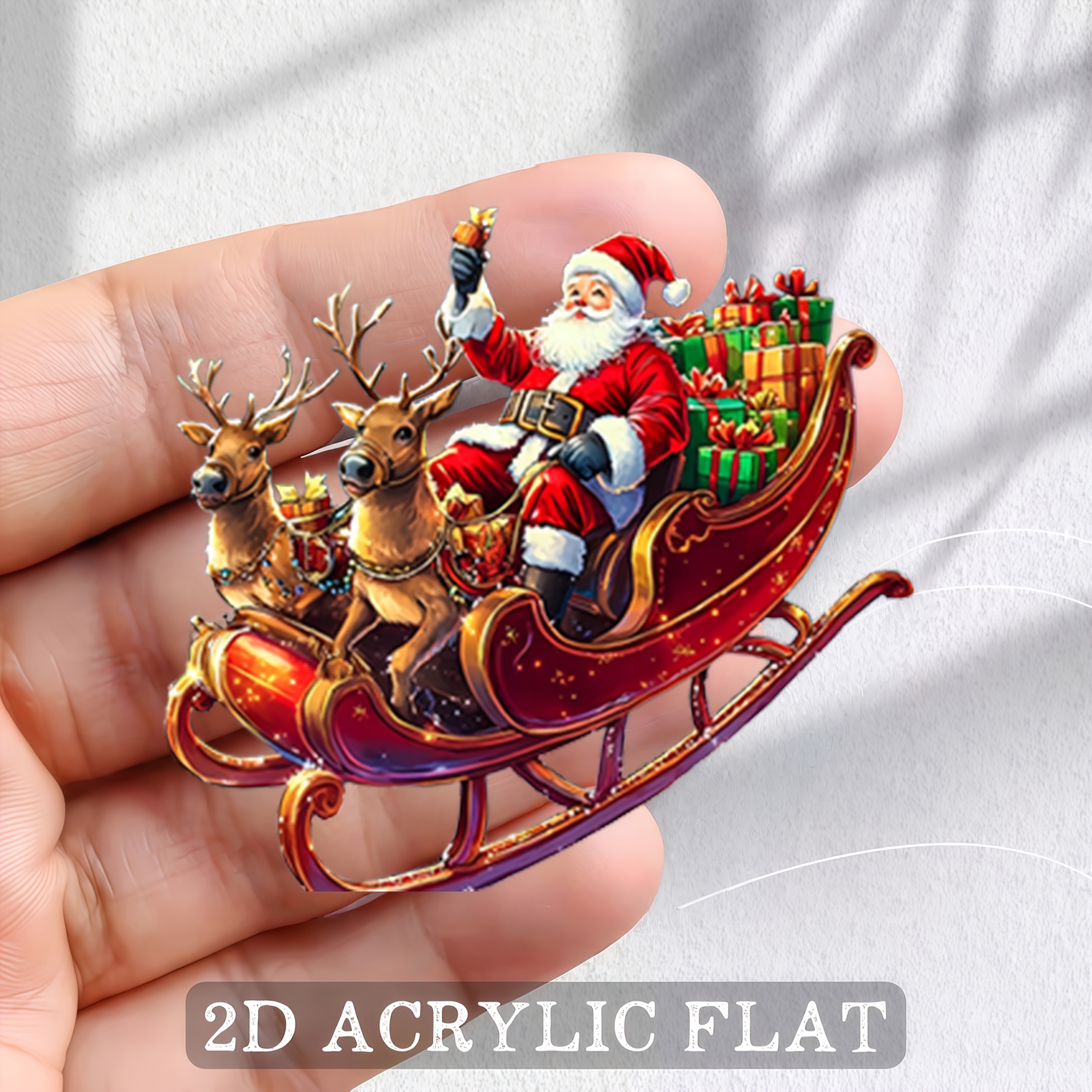 TEMU 1 pz Magnete da frigorifero 2D 2026 in acrilico, design stampato con e di regali di Natale, magnete in gomma sulla parte posteriore, forte