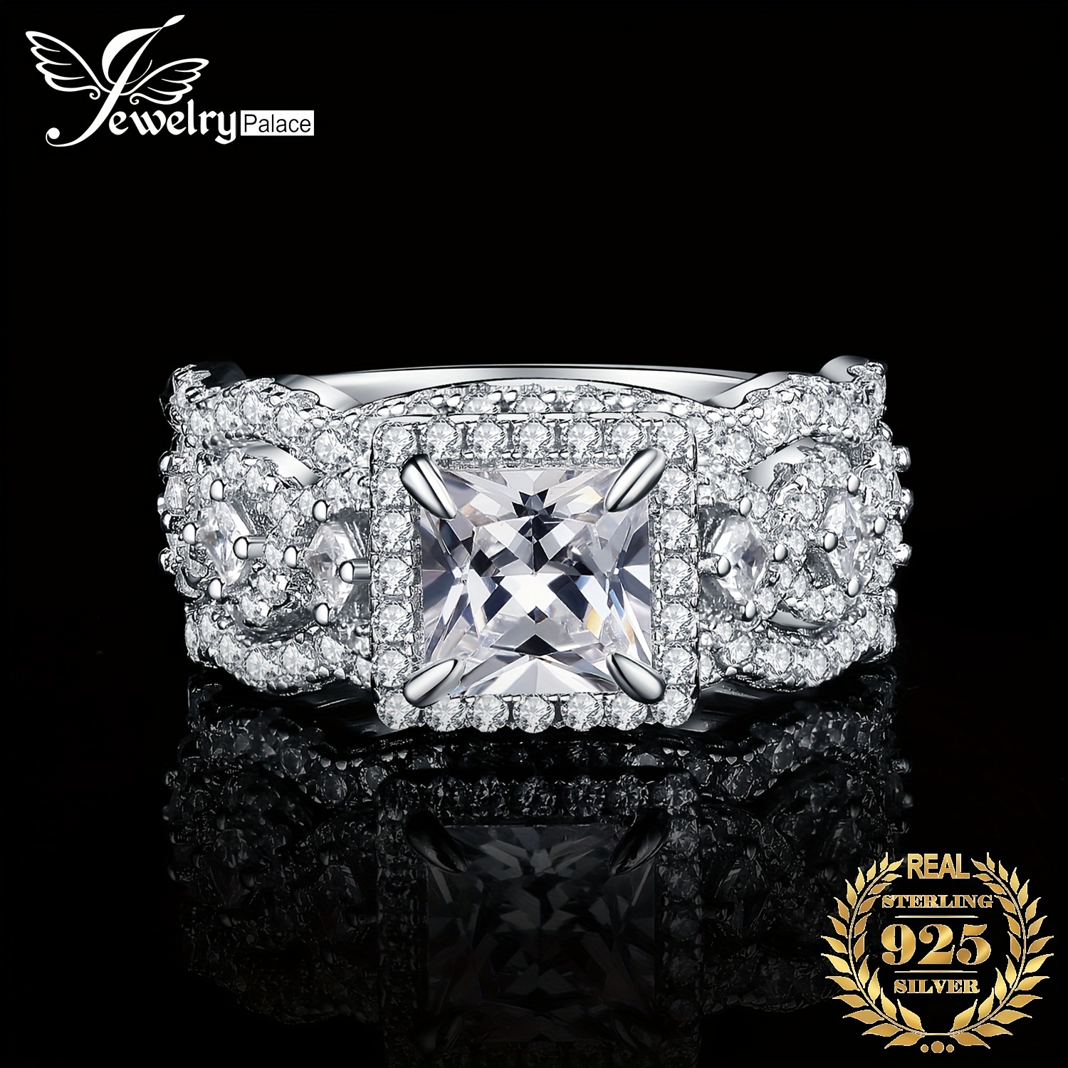 Elegant Luxurious deals 925 Diamond Ring