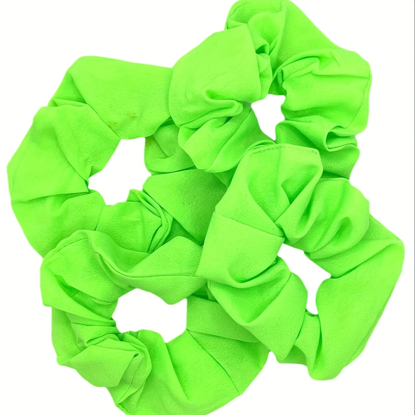 TEMU 4pz Scrunchies in Chiffon Neon Vintage - Elastici per Capelli per Code & Acconciature, per Feste degli Anni '80 & Abbigliamento da Allenamento