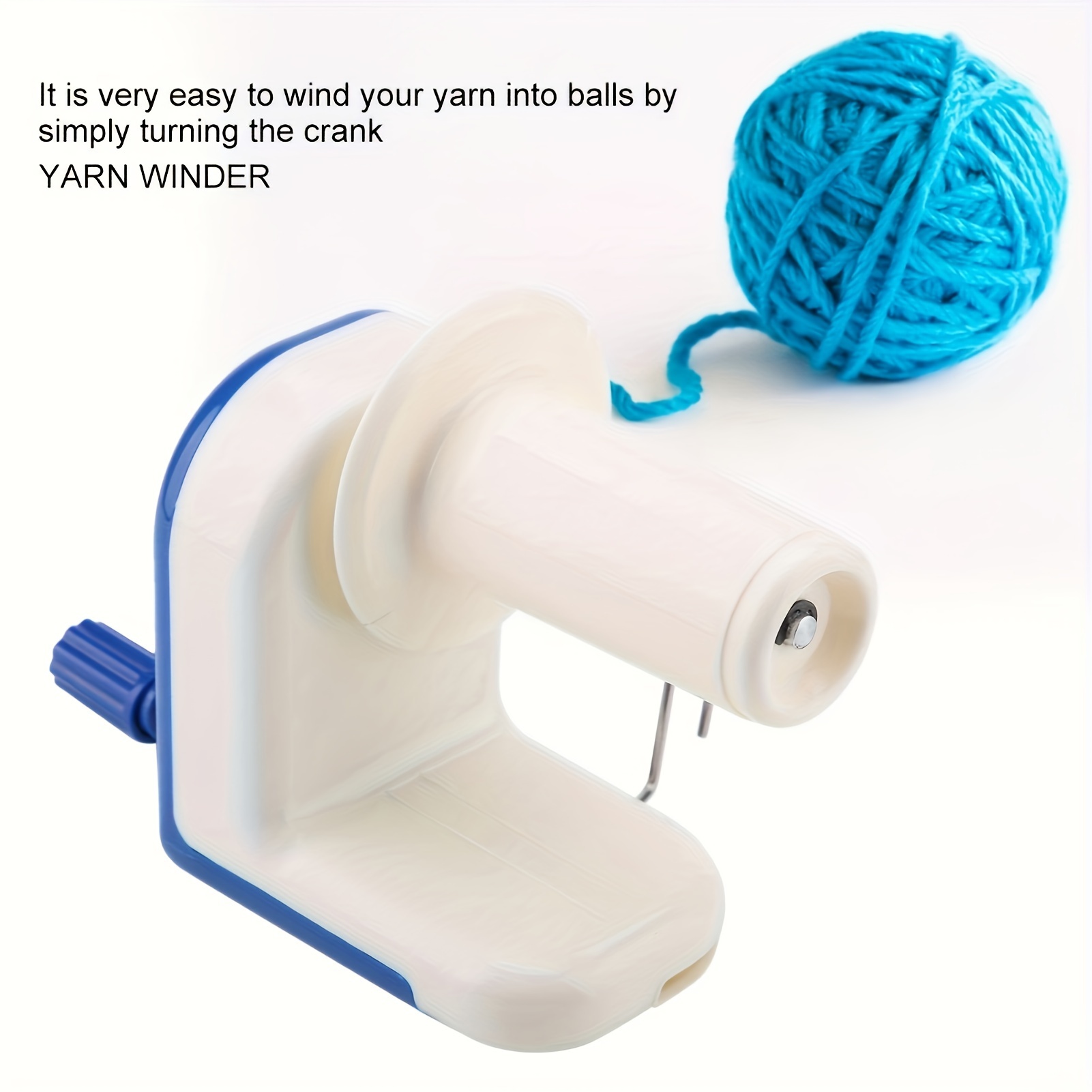 1pc blue manual yarn winder hand crank wool thread ball maker no electricity required knitting art supplies tool Product details 3