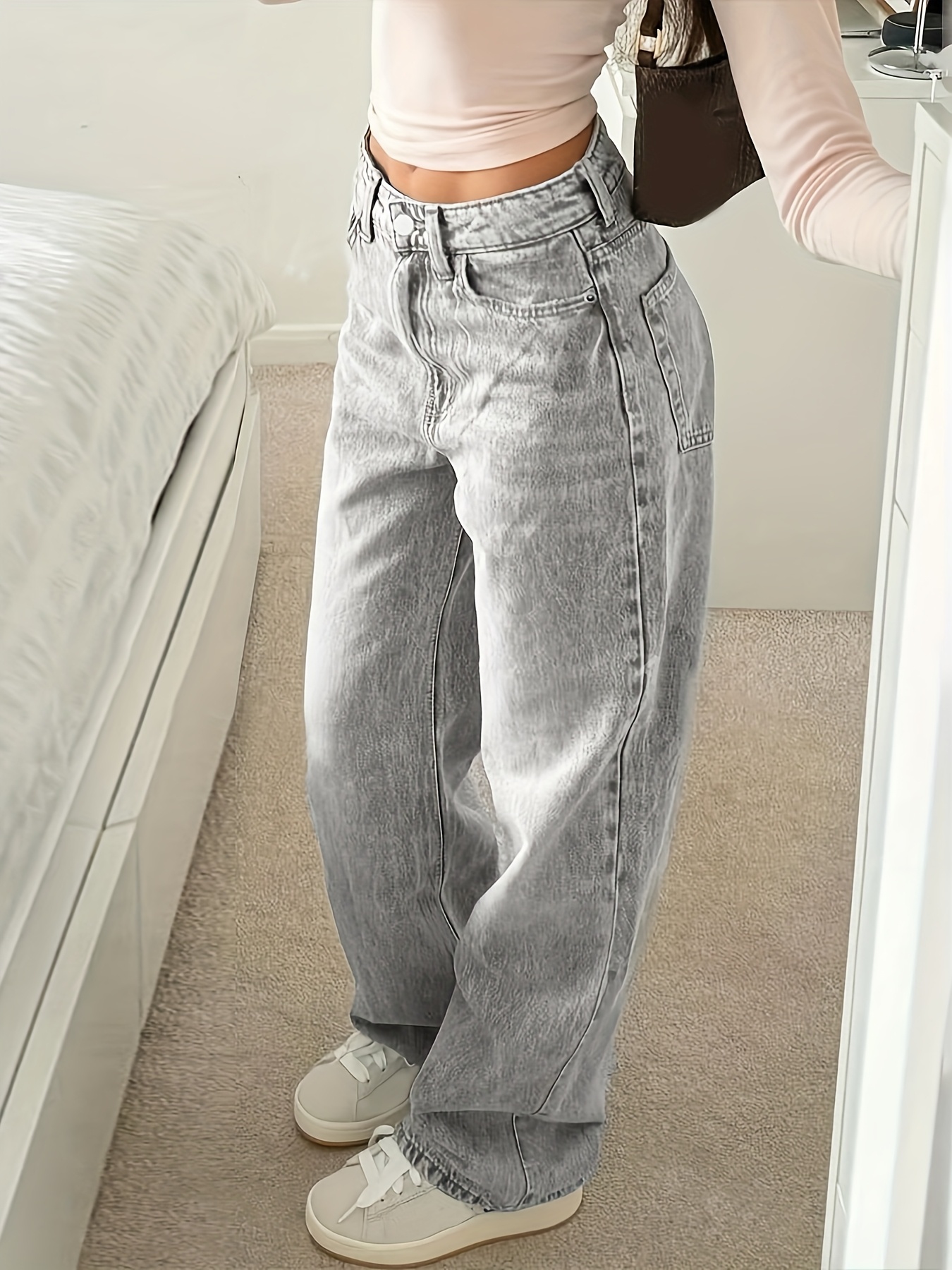 Moda Pantalones Baggy Jeans Mujer Baggy Jeans Pantalones Holgados