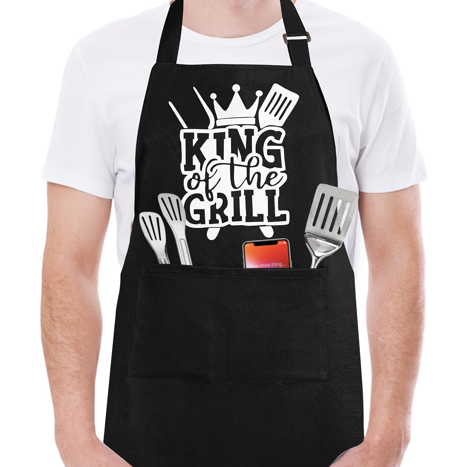 

Apron For Men, Grilling Bbq Apron With Pocket, Waterproof Chef Apron For Dad Gifts - King Of The Grill, Birthday Father's Day Christmas Gifts