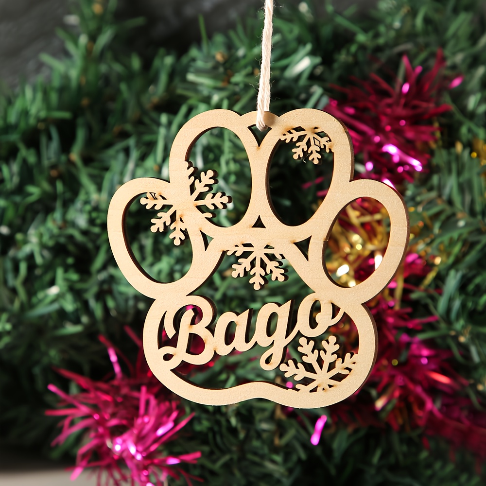 TEMU 1pc Custom Pets Christmas Tree Baubles Christmas Tree Decor Personalized Ornament Laser Cut Pets Names Christmas Custom Gift Tags Pets Name