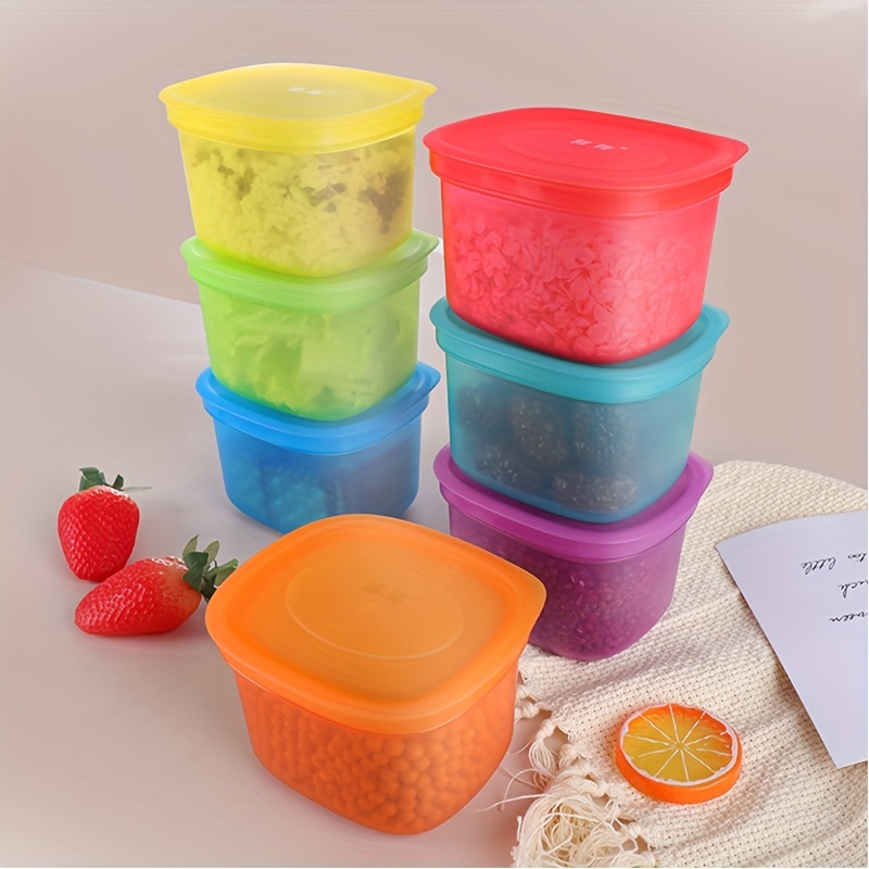 

7-piece Set Of Microwave & Freezer Safe Plastic Storage Containers - Leakproof, Reusable Food Seal Boxes For Fruits, Vegetables, Meat, Eggs, Ginger, Garlic, And - Perfect For Home Kitchen Organization