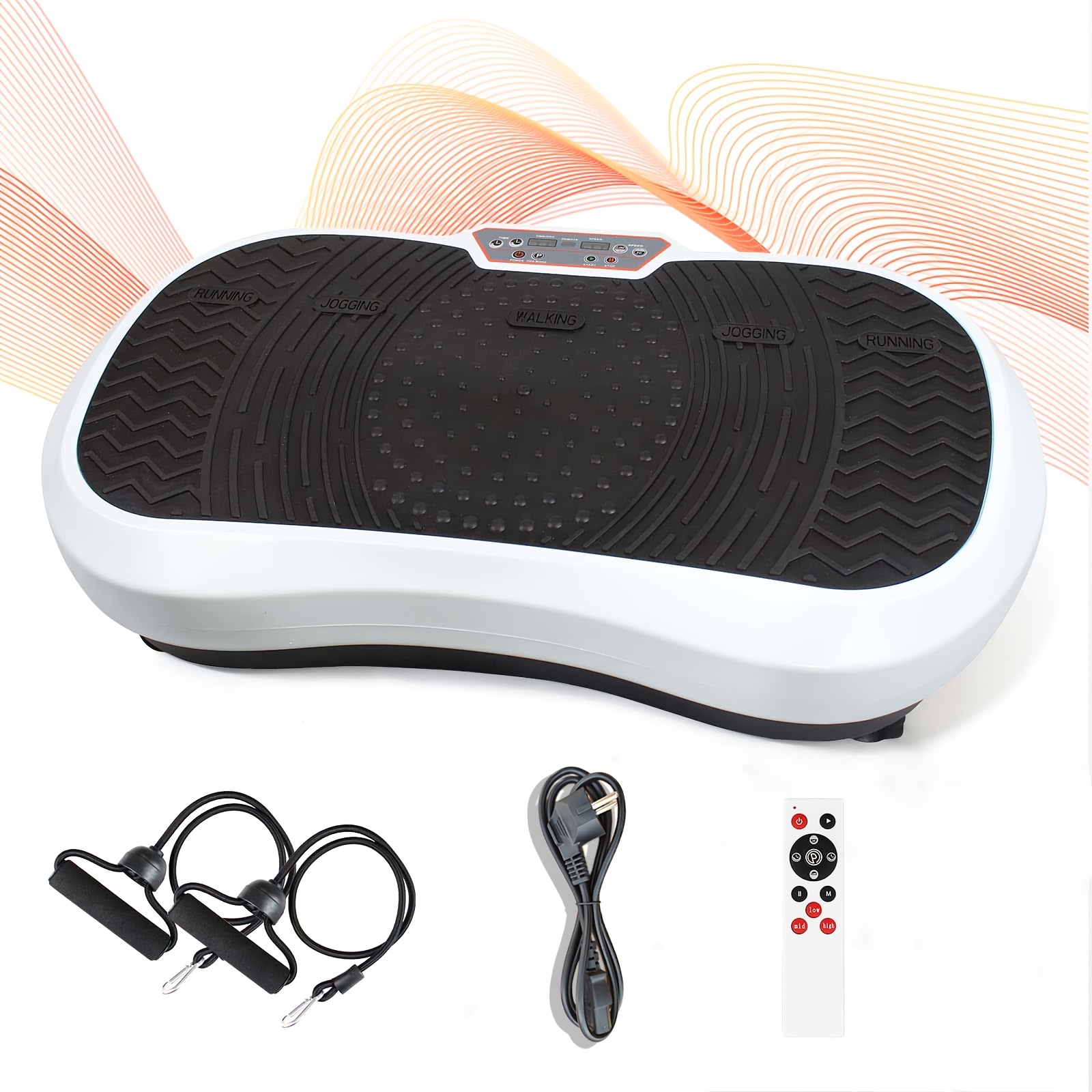 Image of Morfone Local Warehouse, Black And Vibration Machine Models, Adjustable Speed And 3 , Weight Capacity 150 Kg, Plug- With Remote Control, Training Bands, Suitable For Full-, Without Battery
